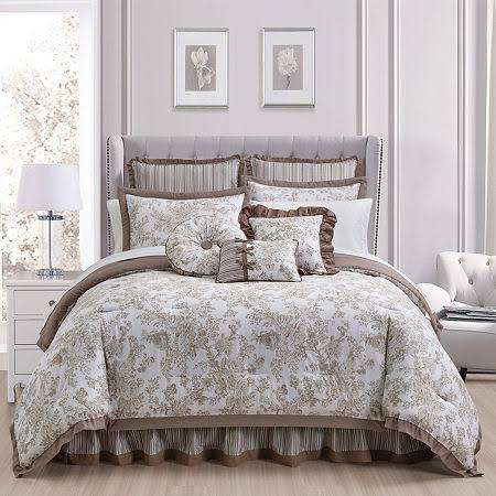 Asstd National Brand Toile Garden Comforter Set One Size Beige