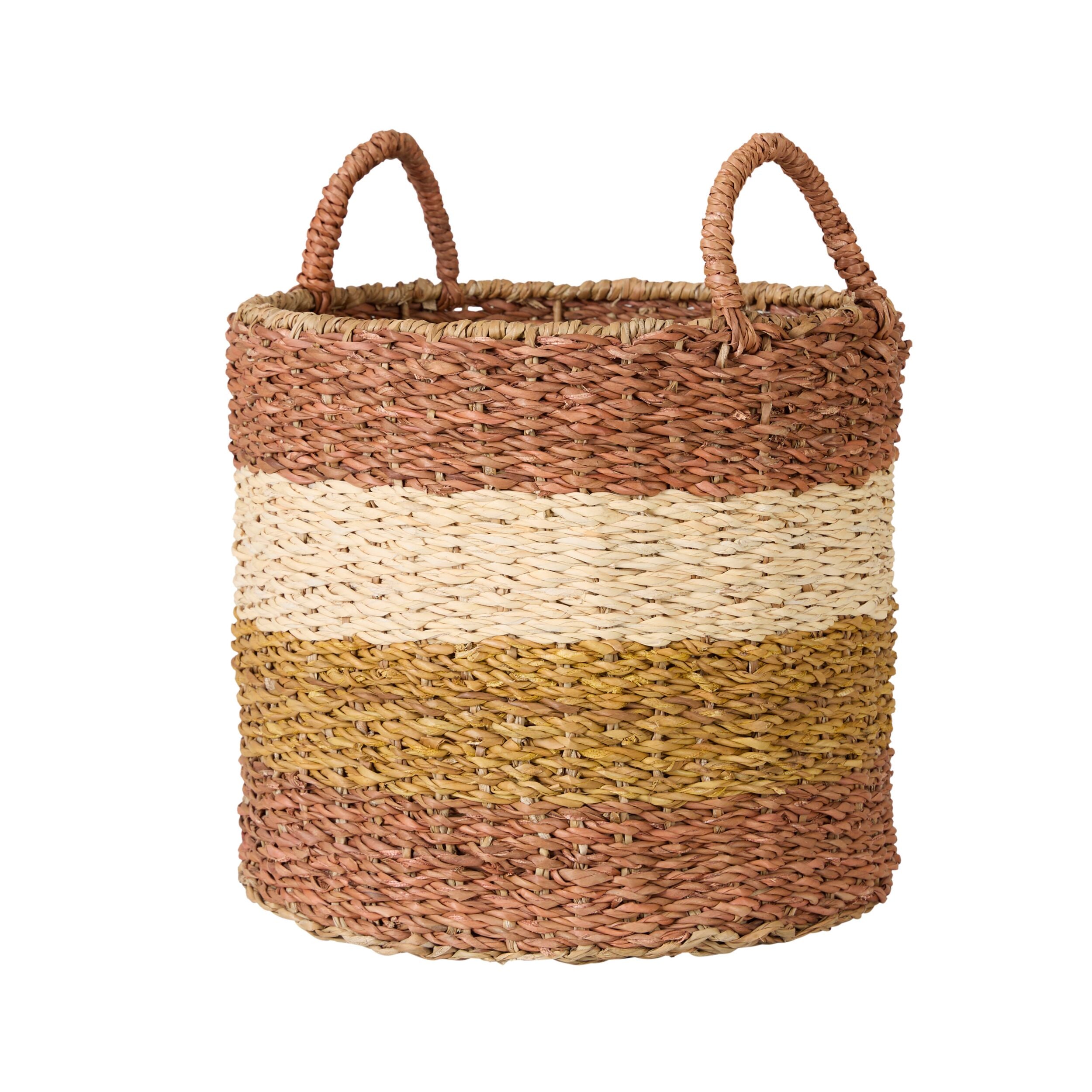 Ravani Wide Stripe Round Storage Basket Set of 3