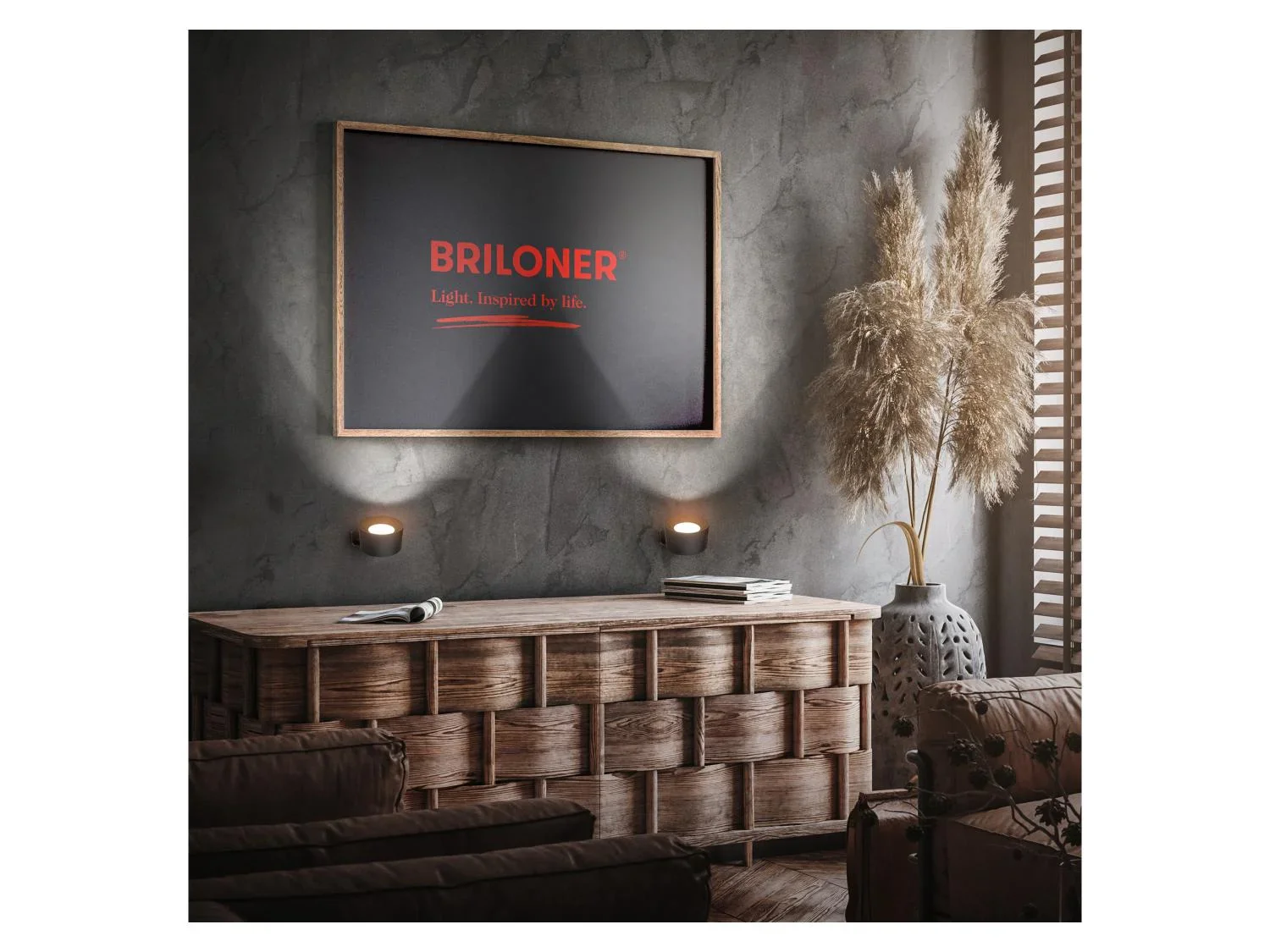 Briloner Lot de 2 appliques murales sans fil