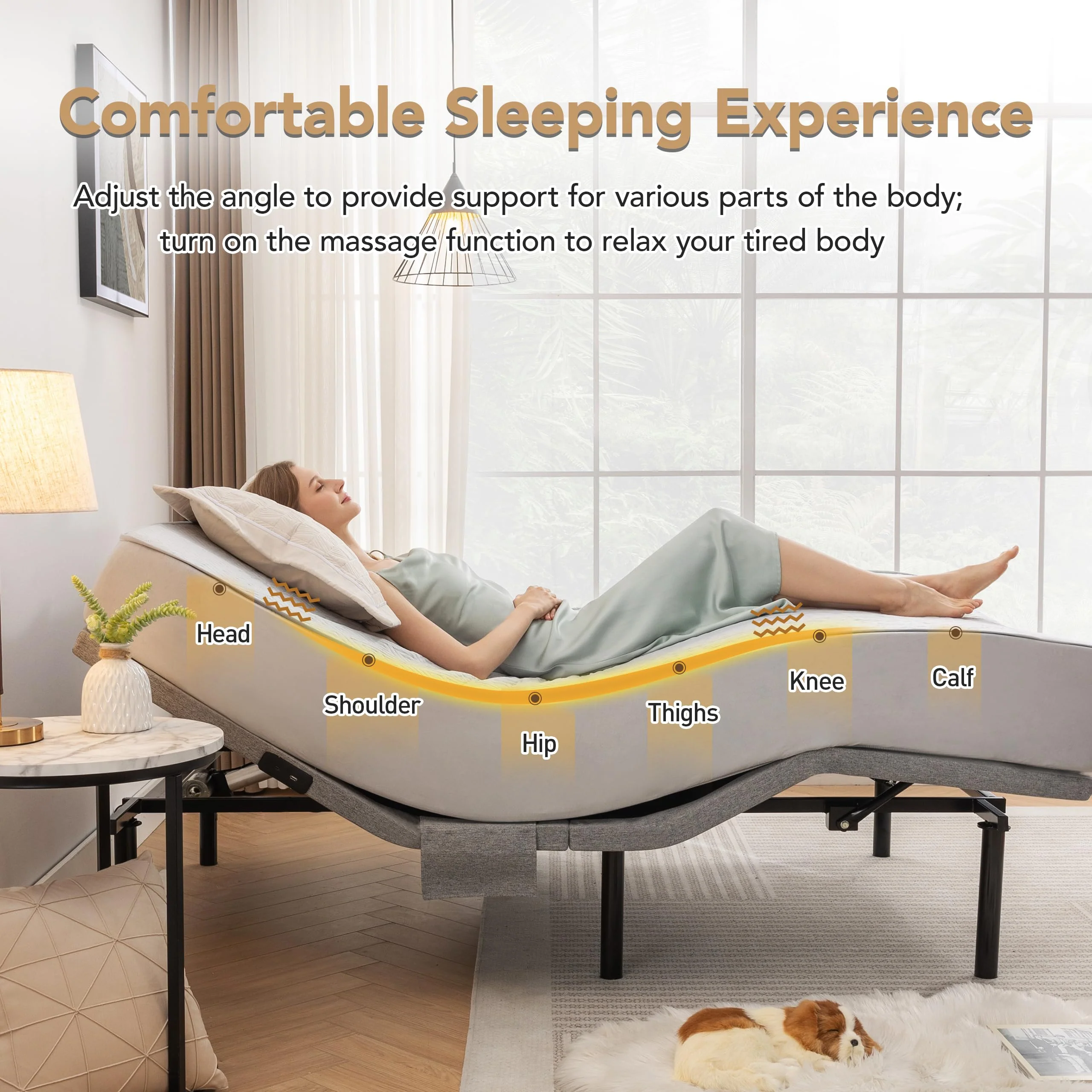 ASONLY Adjustable Bed Frame Queen with Massage