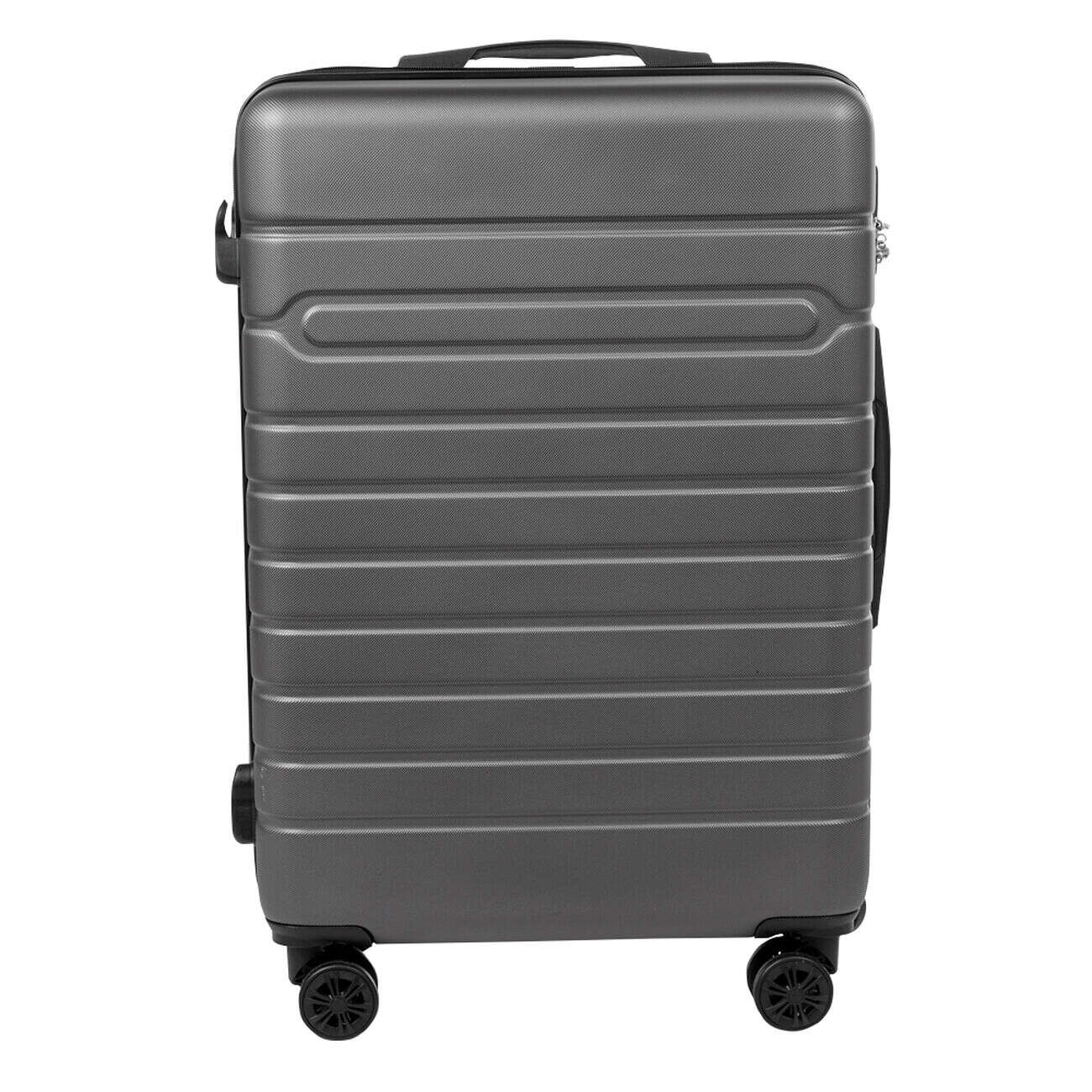Valise rigide plastique gris 4 roues H60cm