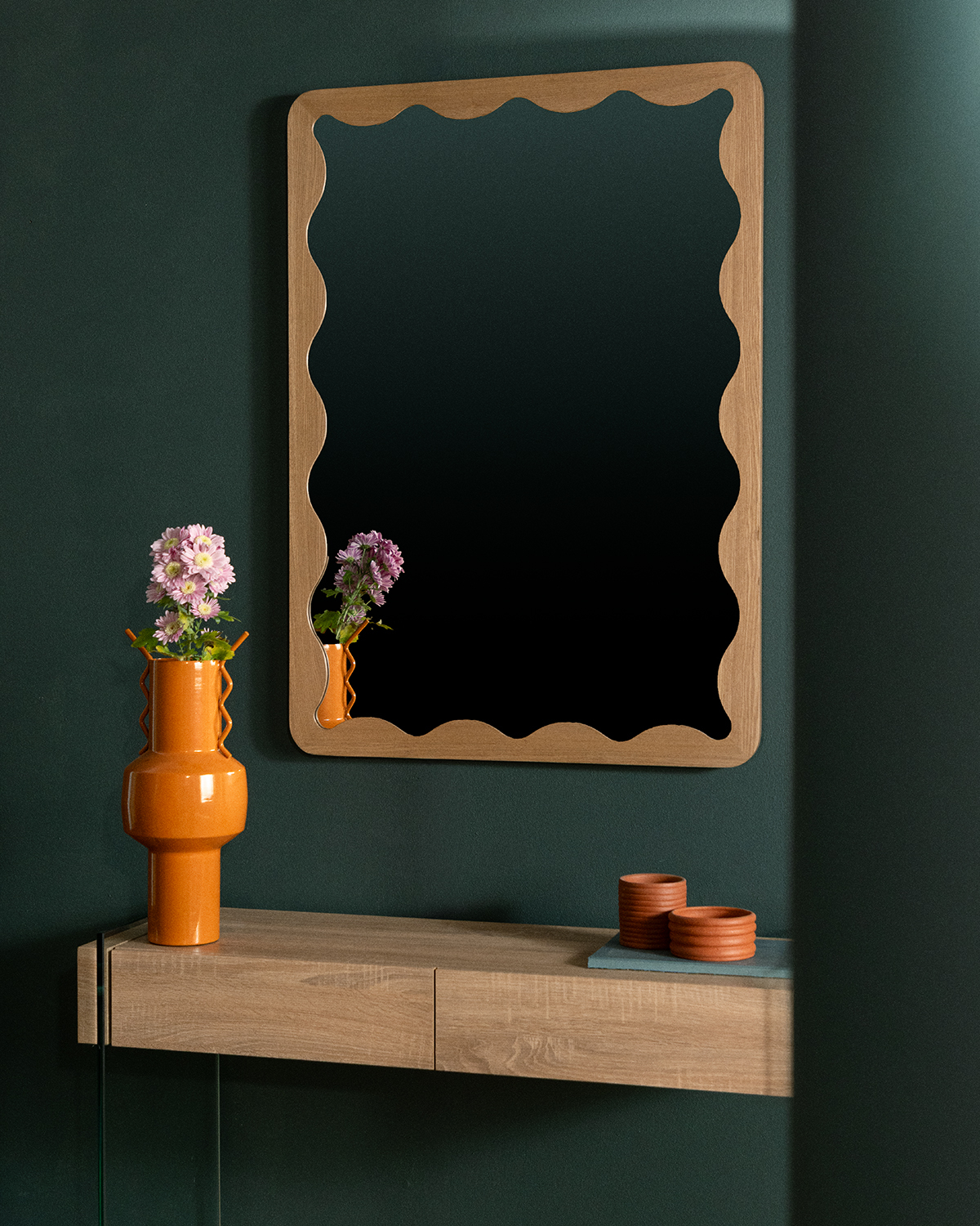 Arali - Espejo de Pared Rectangular de Madera (106x76 cm) Arali