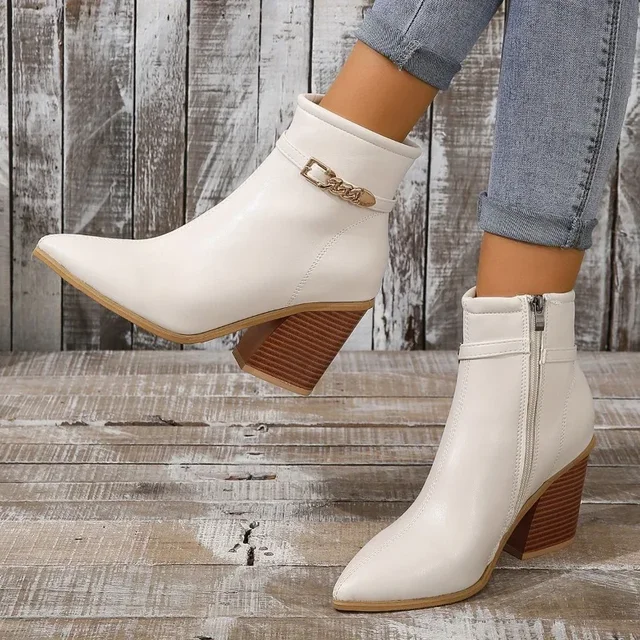 Sophie Paris I Bottes courtes à talons hauts avec fermeture éclair