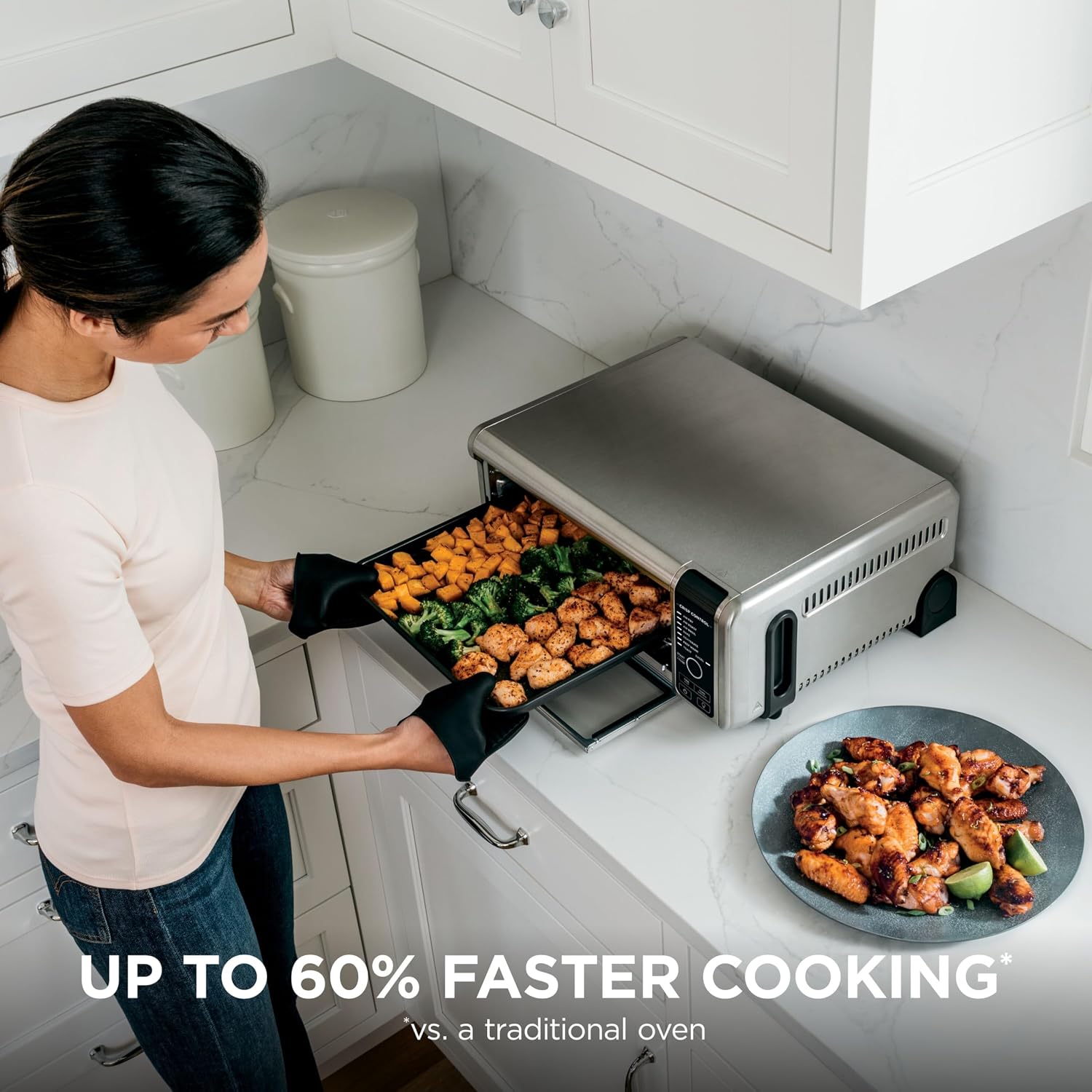 Ninja Digital Air Fry Countertop Oven, 8-in-1, XL, Silver, SP101