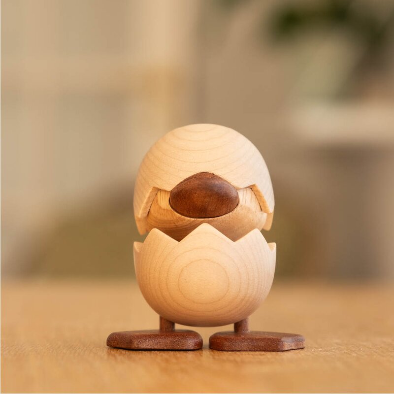 Den stygge andungen trefigur 8 cm gummitre/sapele