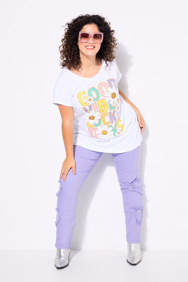 5-pocket heart cut-out jeans