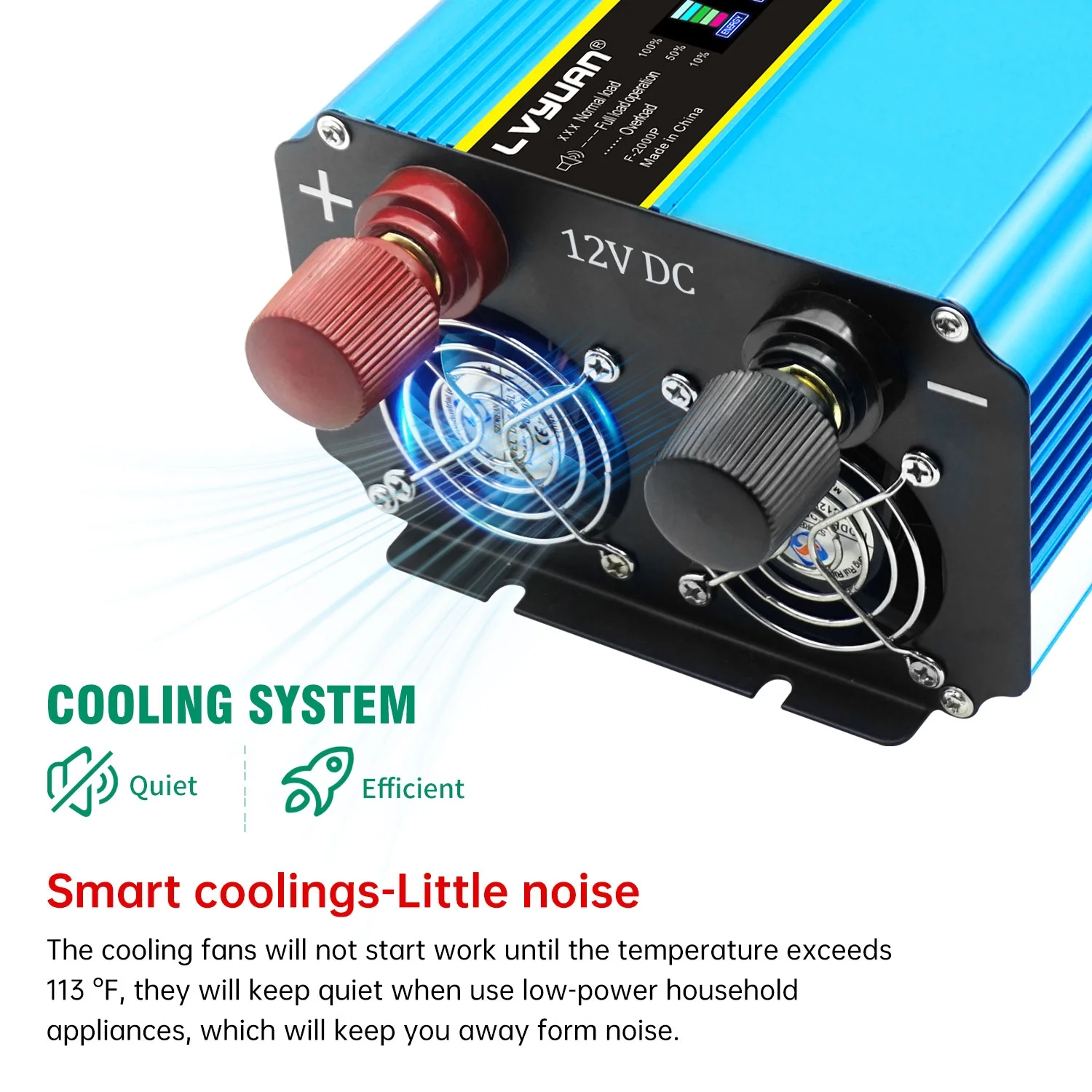 LVYUAN 3000watts Pure Sine Wave Power Inverter DC 12V to AC 110V 120V Converter 4USB 4AC LCD Display with Remote Control