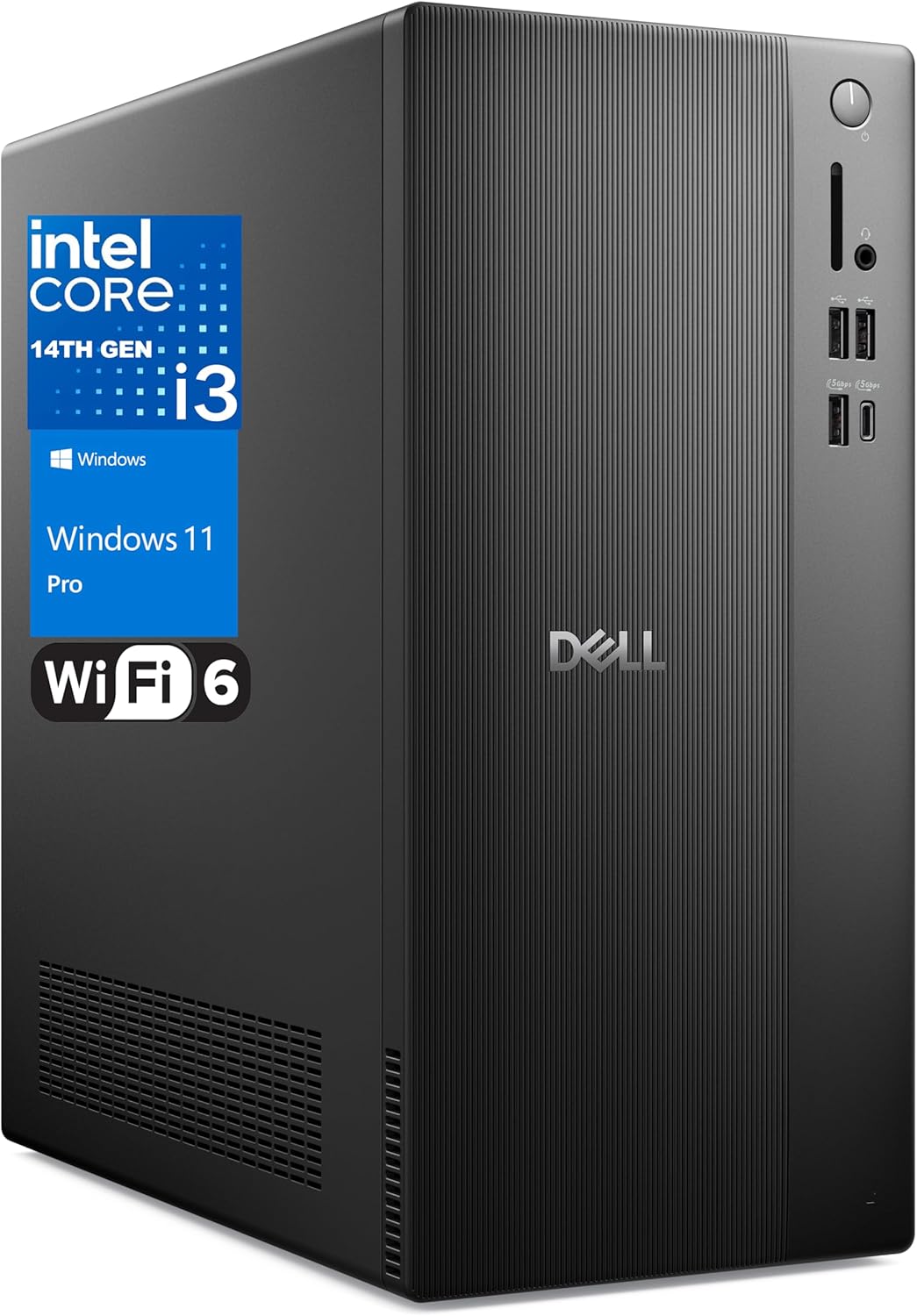Dell Vostro Desktop Computers Tower PC for Home Business Student  14th Gen Intel 4-Core Processor  16GB DDR5 RAM  1TB PCIe SSD  WiFi 6  Bluetooth  DisplayPort  HDMI  Type-C  Windows 11 Pro