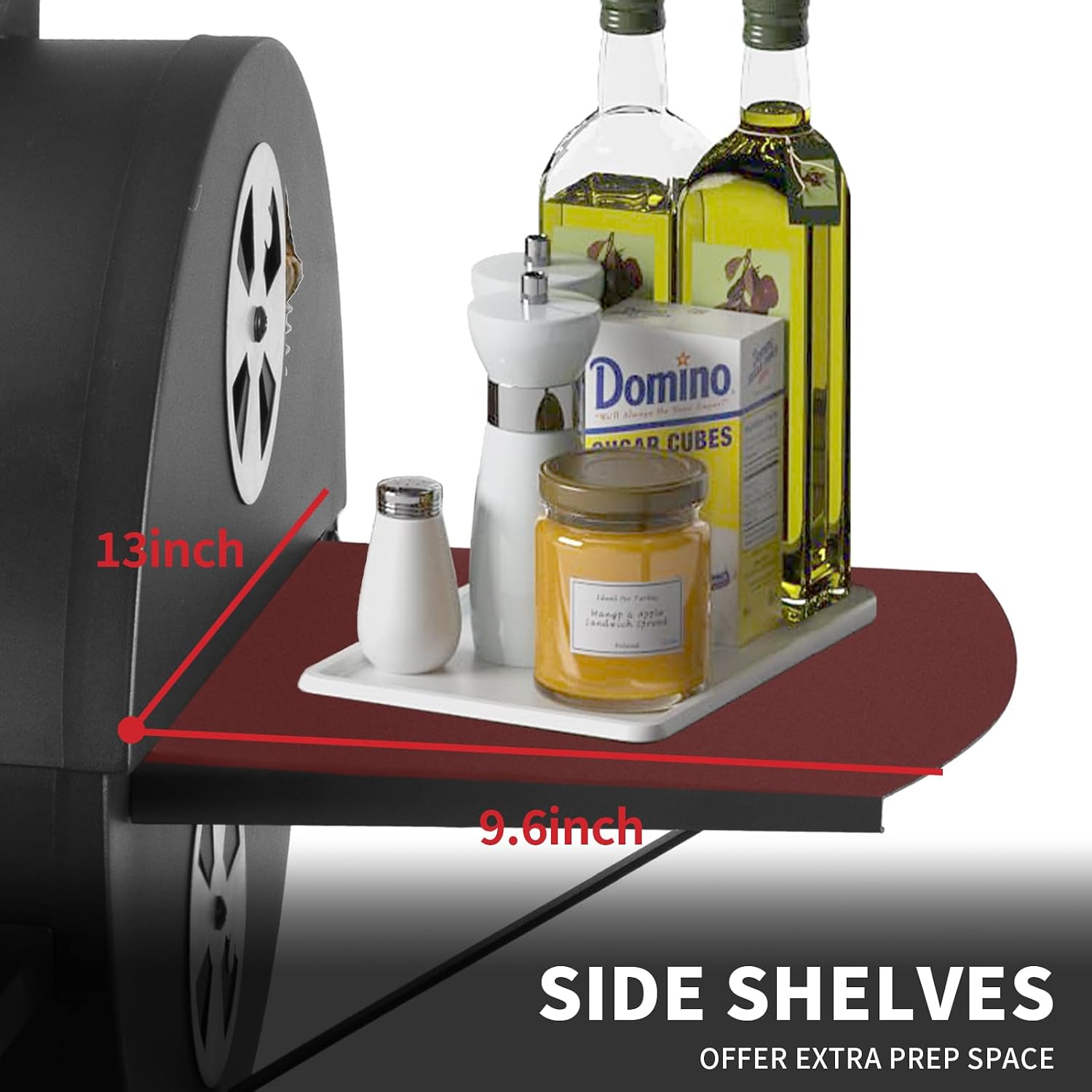 Kendane Barrel Charcoal Grill, Large Charcoal Grills with Side Shelf