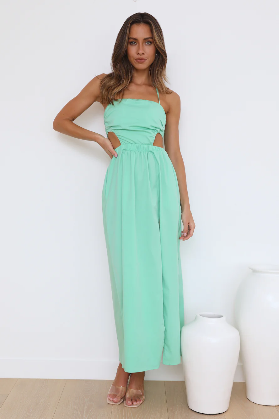 BEACNLADY Girls On Vacay Dress Green