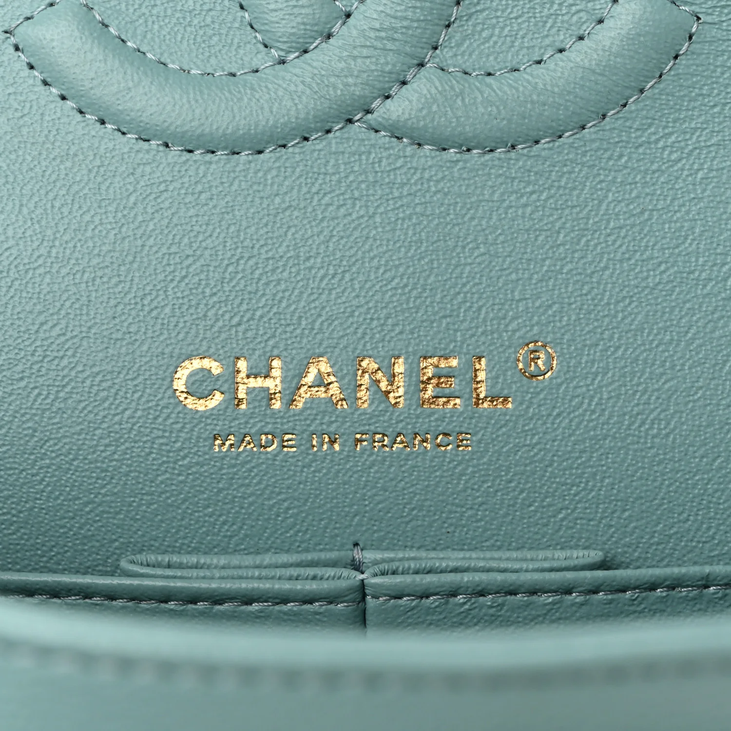 Caviar Quilted Medium Double Flap Light Blue