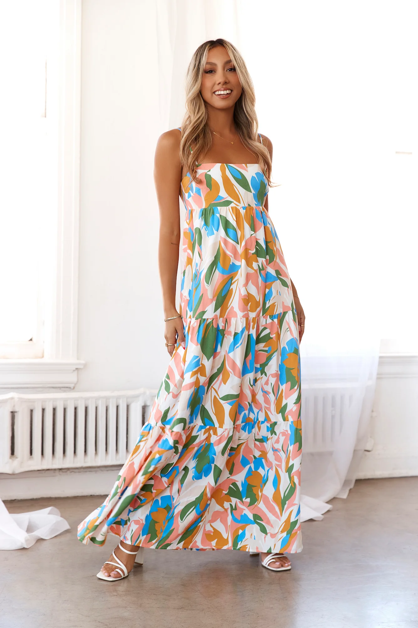 BEACNLADY Vivid Skylines Maxi Dress Multi