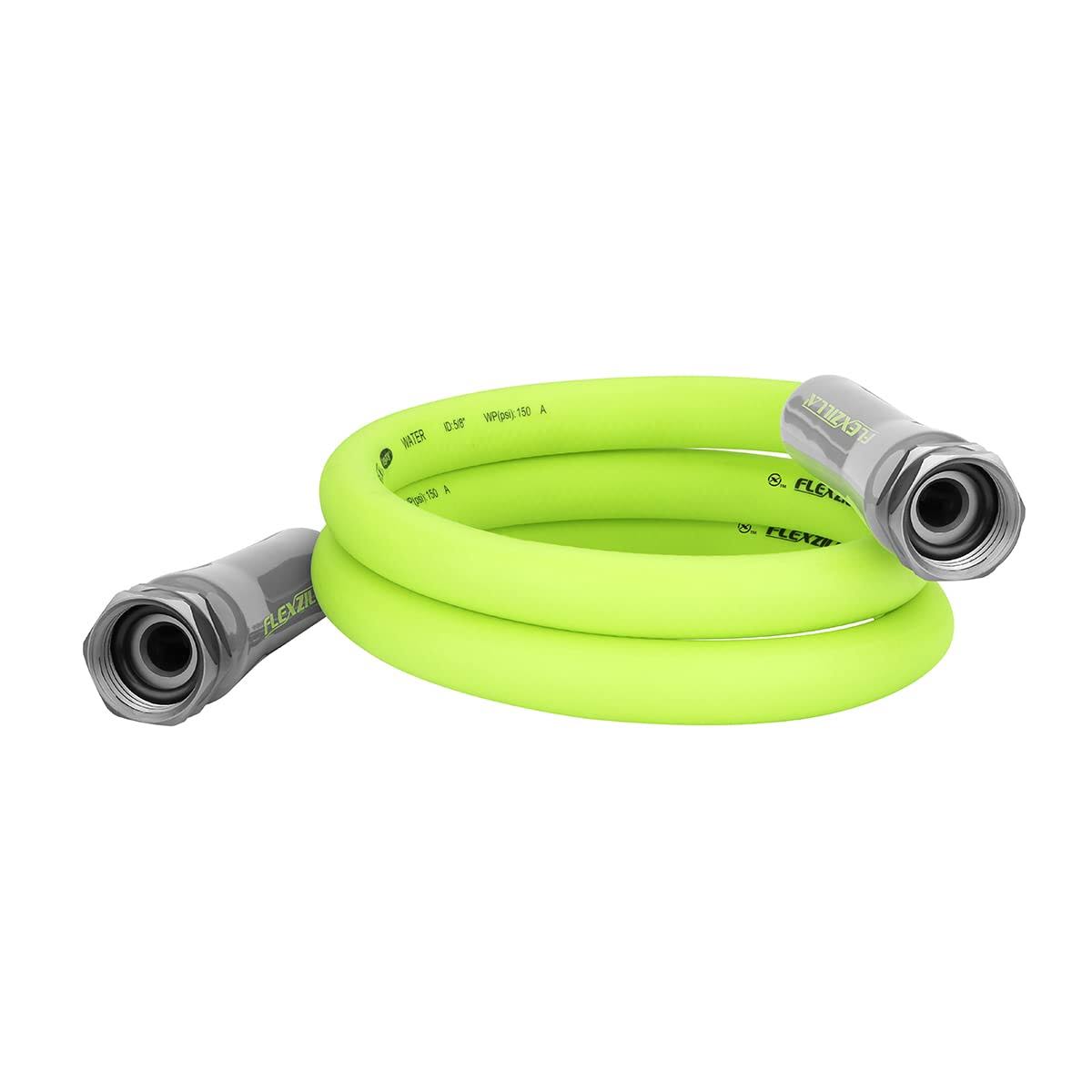Flexzilla Garden Hose, Hybrid Polymer, ZillaGreen, 5/8 inch x 5', Female/Female 3/4 inch - 11 1/2 GHT Fittings