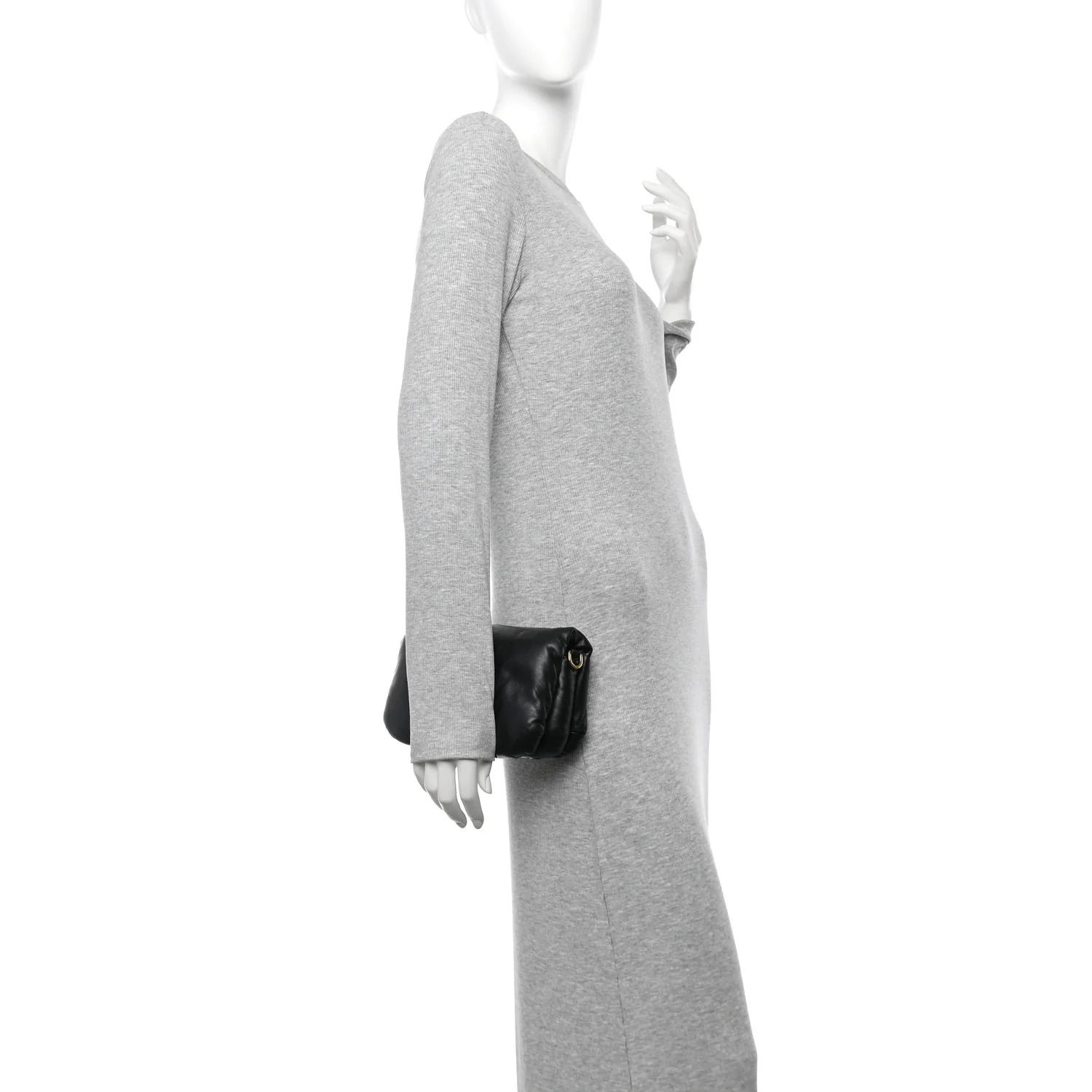 Shiny Nappa Lambskin Mini Goya Puffer Bag Black
