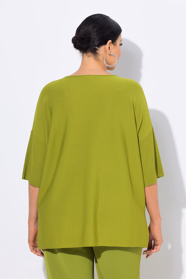 Oversized 3/4 Sleeve V-Neck Sweater