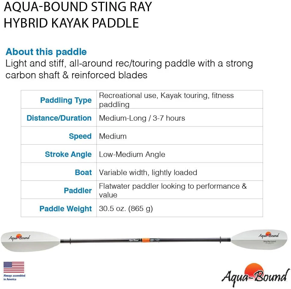 Sting Ray Hybrid 2-Piece Kayak Paddle