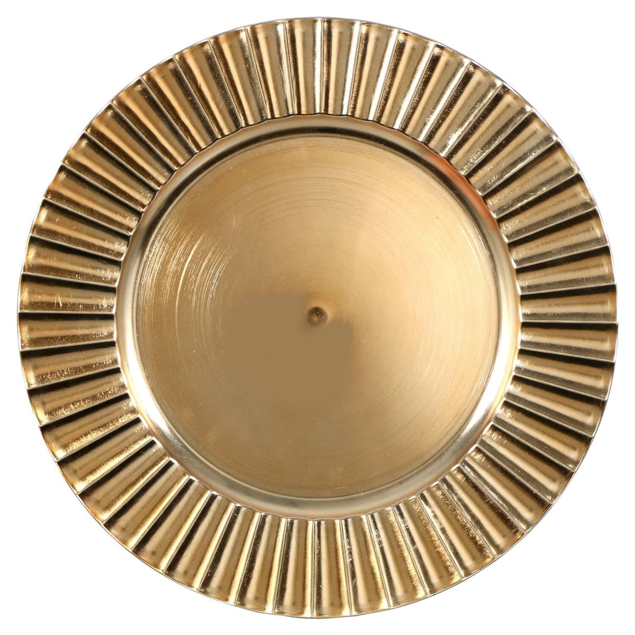 Gold Fluted Charger Plates, 13-in.