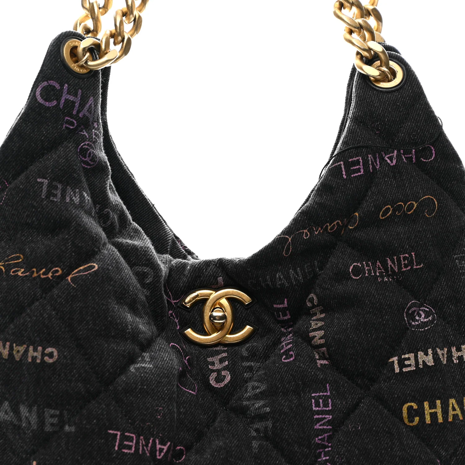 Denim Quilted Denim Mood Hobo Black Multicolor