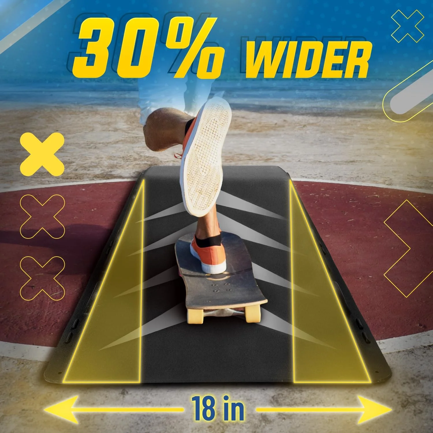 Single-Piece Skateboard Ramp, Bike Ramp, Skate Ramp Design for Beginners, More Durable, Safe, Capacity 220Lbs - Image 2