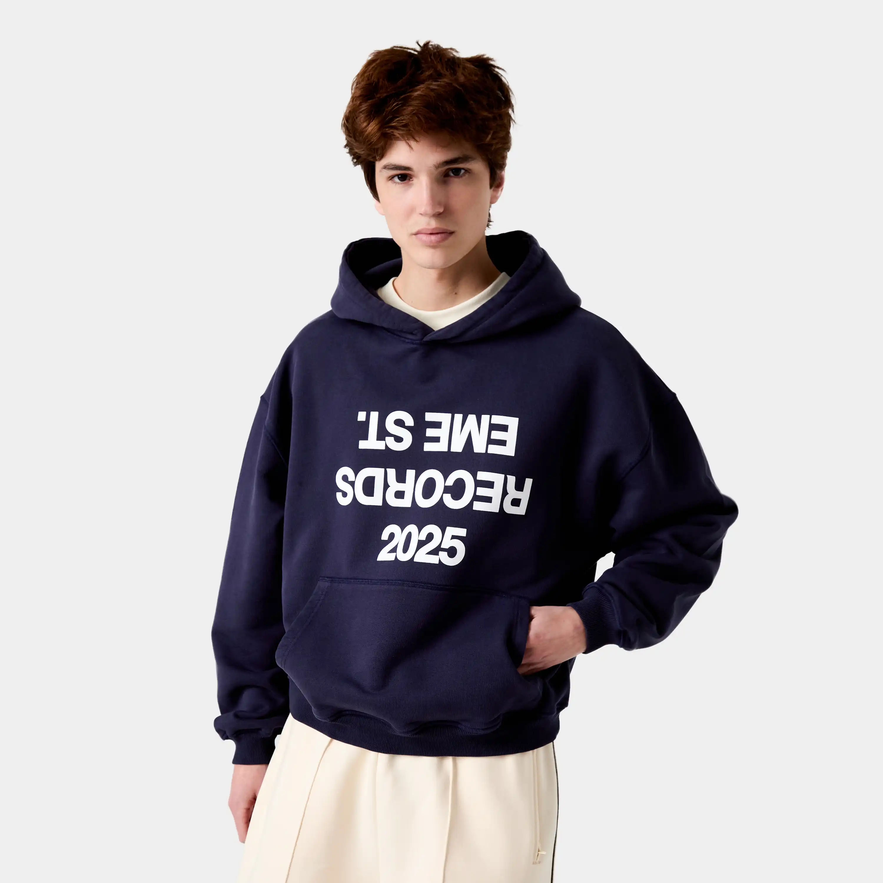 Inside Out Navy Oversized Hoodie