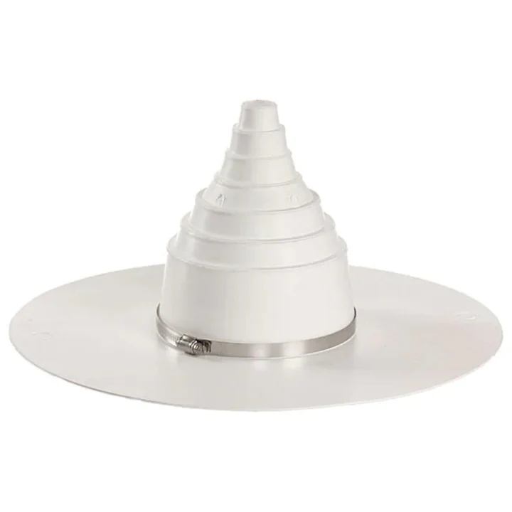 GAF EverGuard TPO Vent Boot 1 in. to 6 in. Pipe Size Range, White (SKU 08GATVB16W)