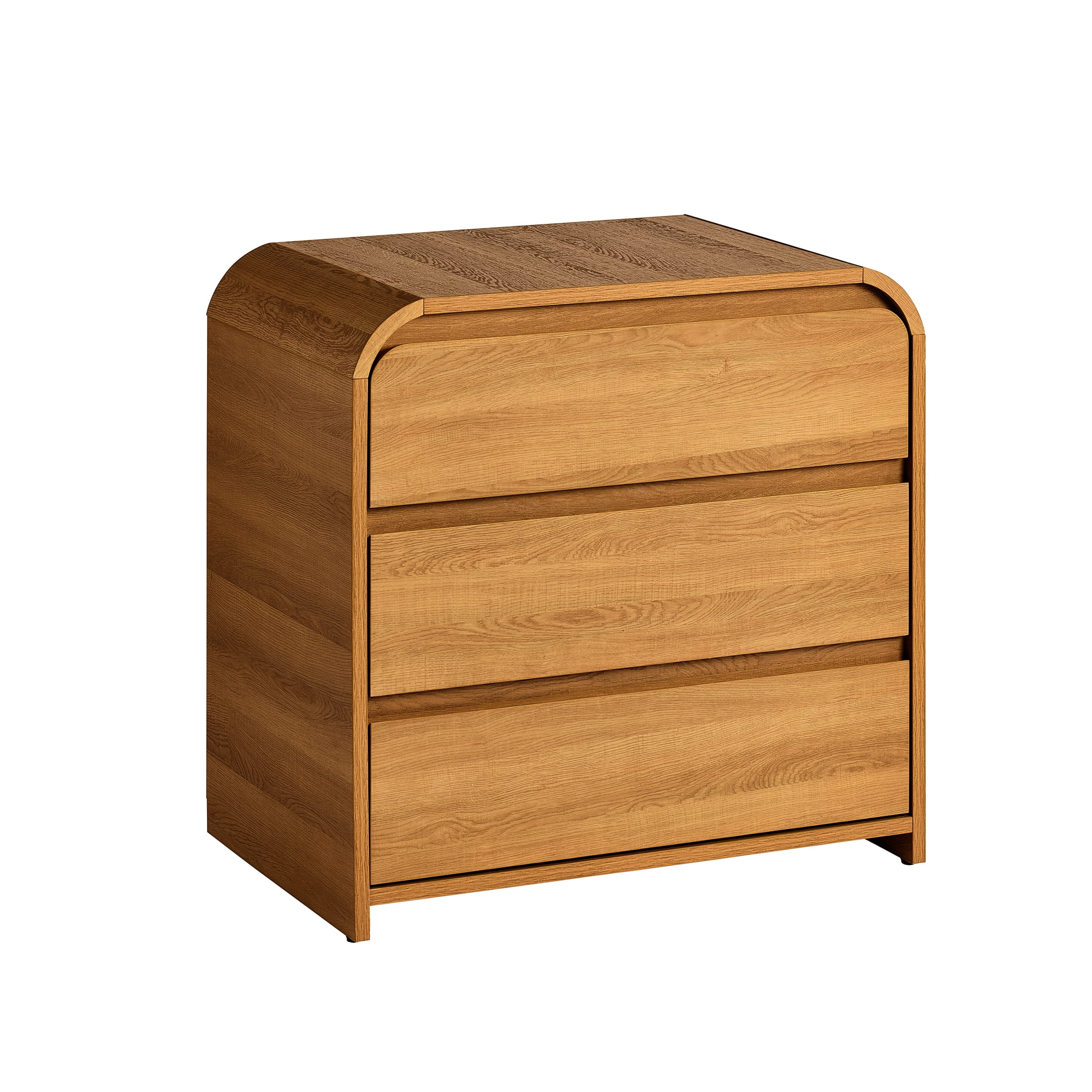 Better Homes & Gardens Juliet 3 Drawer Nightstand with USB, Light Honey