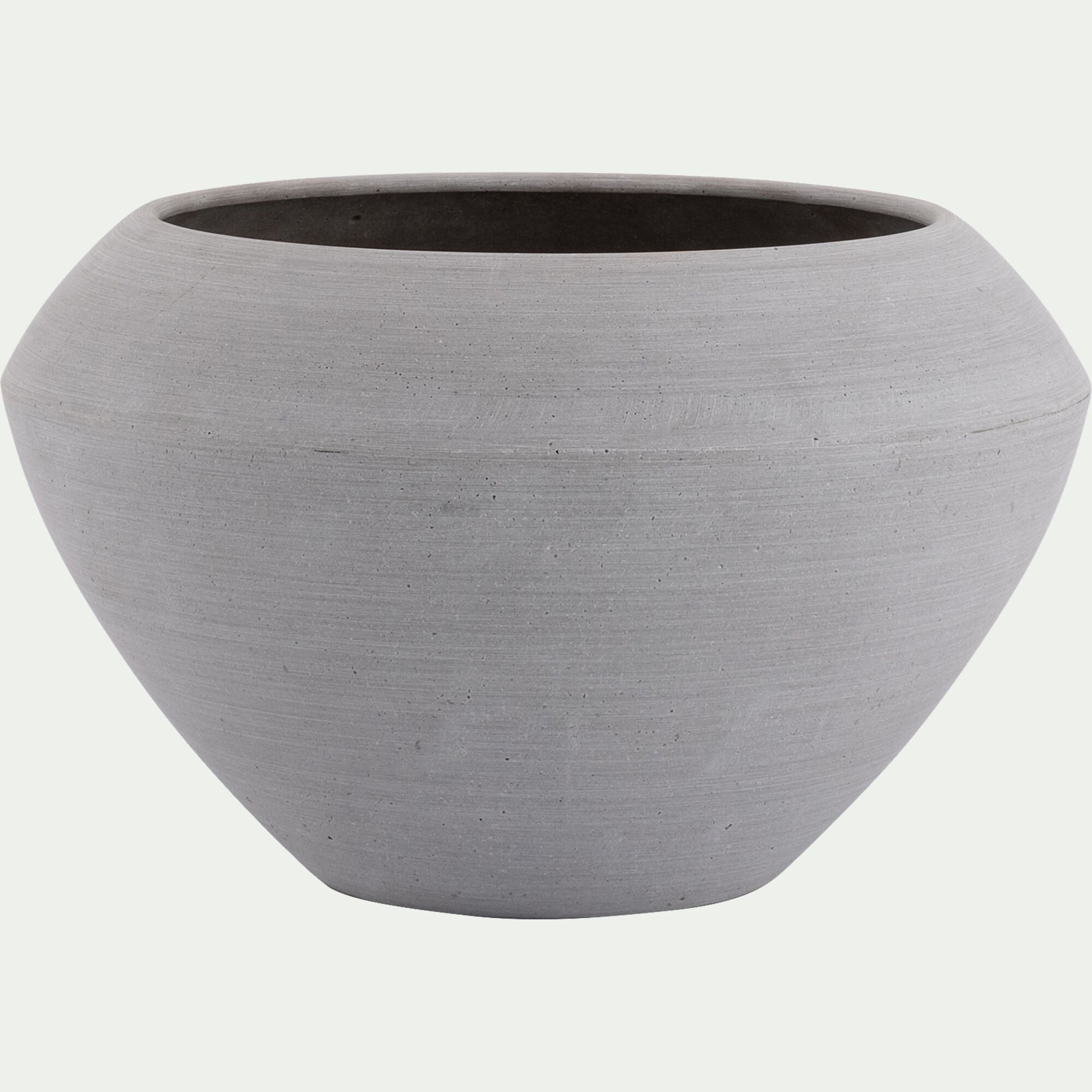 CELYAN - Cache-pot en polystone D22xH18,5cm - gris