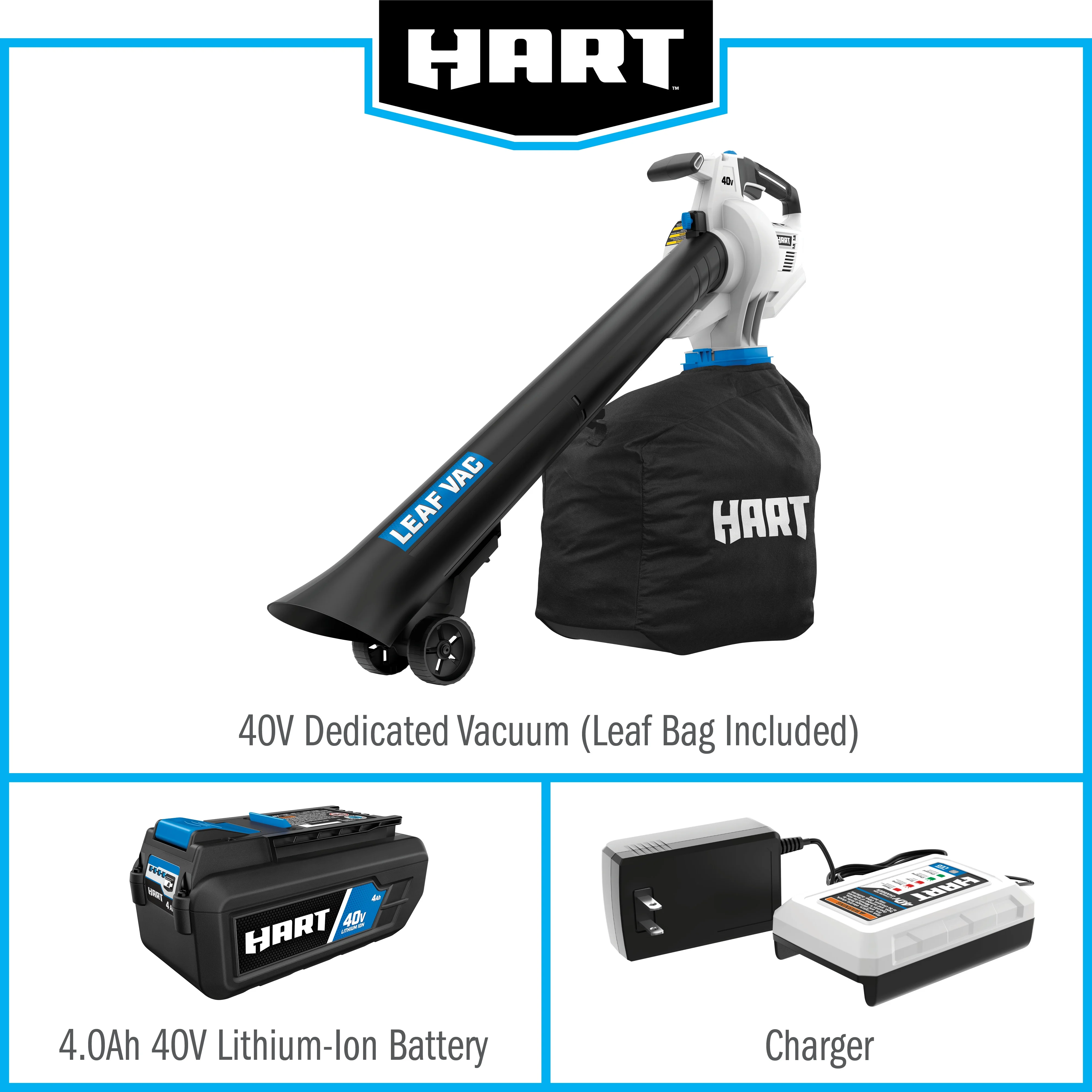 40V Cordless Leaf Vacuum Kit, (1) 4.0Ah Lithium-Ion Battery(Battery Included) - Image 9