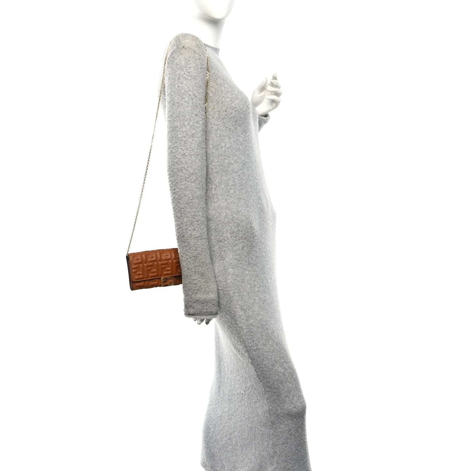 Nappa Matisse FF Embossed Continental Wallet On Chain Coloniale