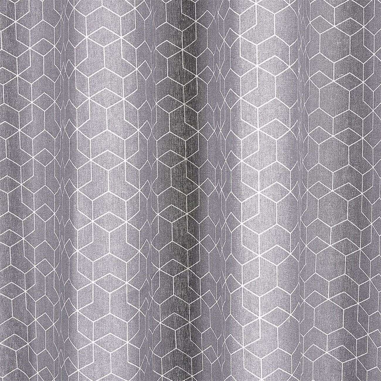 Rideau polycoton 140x240cm imprimé géométrique gris