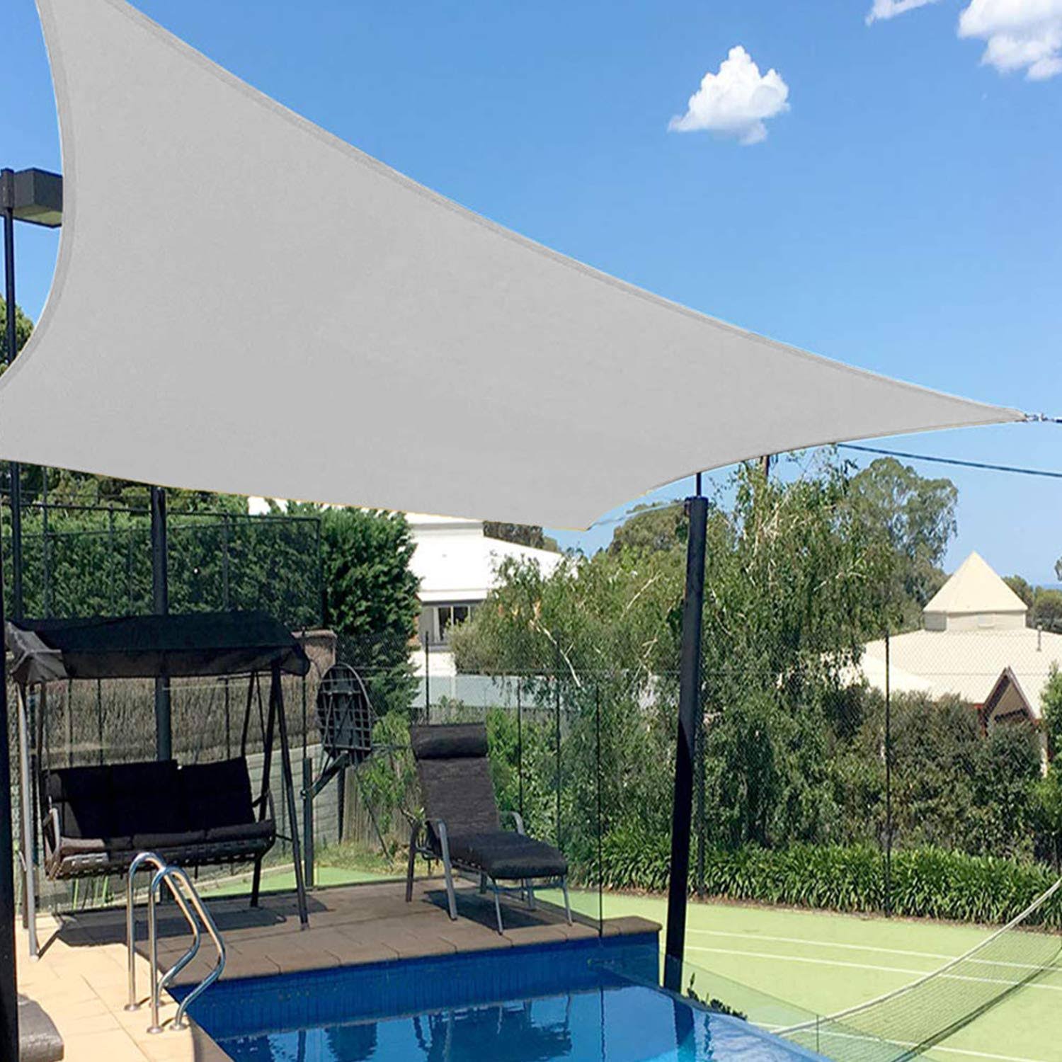 Artpuch 8'x10' Rectangle Sun Shade Sail Canopy Light Grey Sunshade Cover for Patio Outdoor Backyard Garden Playground