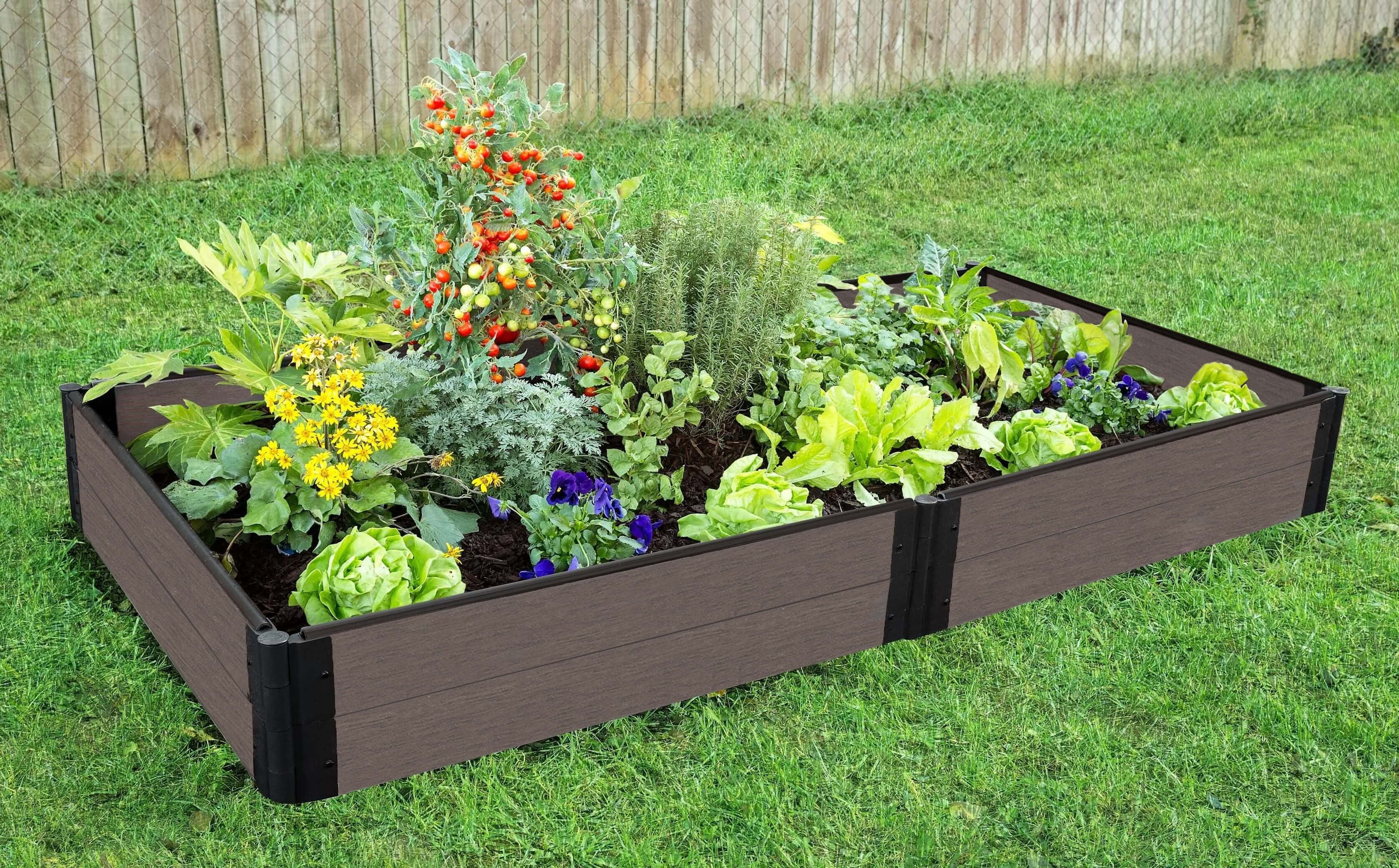 Frame It All Tool-Free Weathered Wood Raised Garden Bed 4' x 8' x 11 - 1 profile
