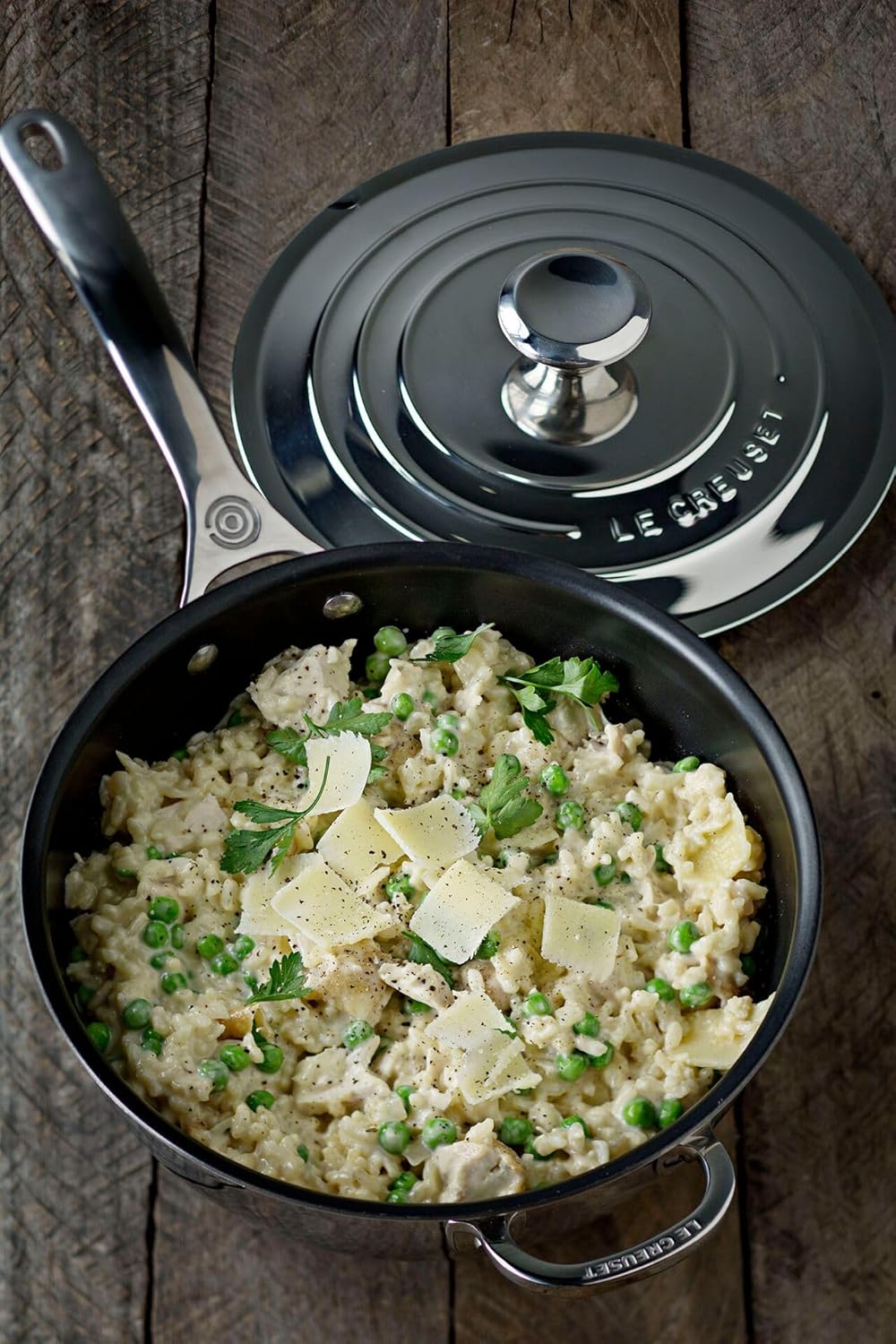 Le Creuset Tri-Ply Stainless Steel Pan 3.5 Quart Nonstick Saucier