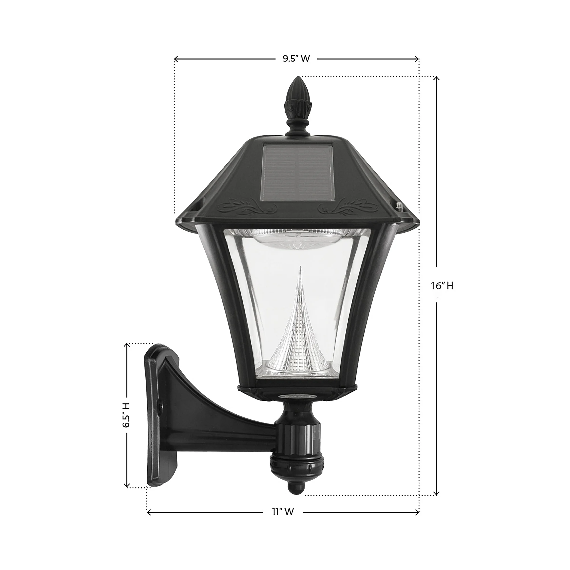 Baytown II Solar Light in Bright White- Wall/Pier/ 3 Inch Fitter Mounts Black Finish(Plastic/Other) - Image 8