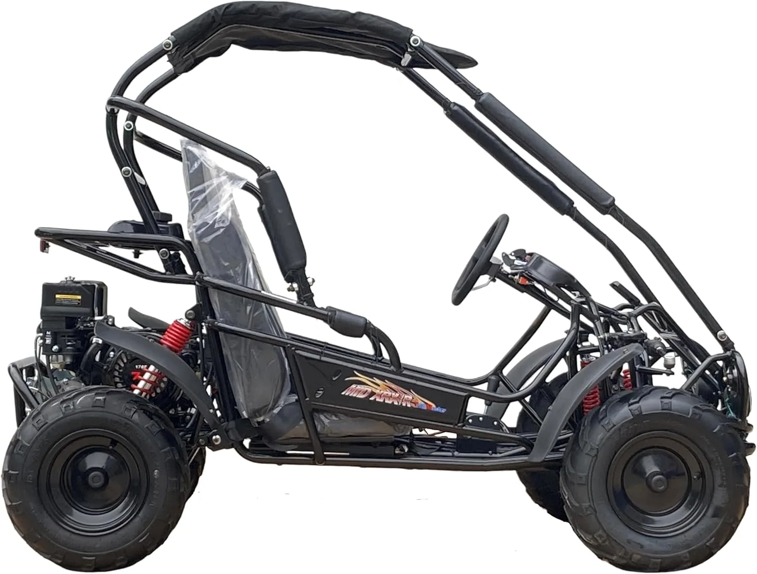 TRAILMASTER Mid XRX/R - Deluxe Go Kart Buggy with Reverse, Full Roll Cage and Safety Harness, Ages 10 and up, 196 CC Electric Start. with Assembled Version Now! (Pre - Assembled, Black)