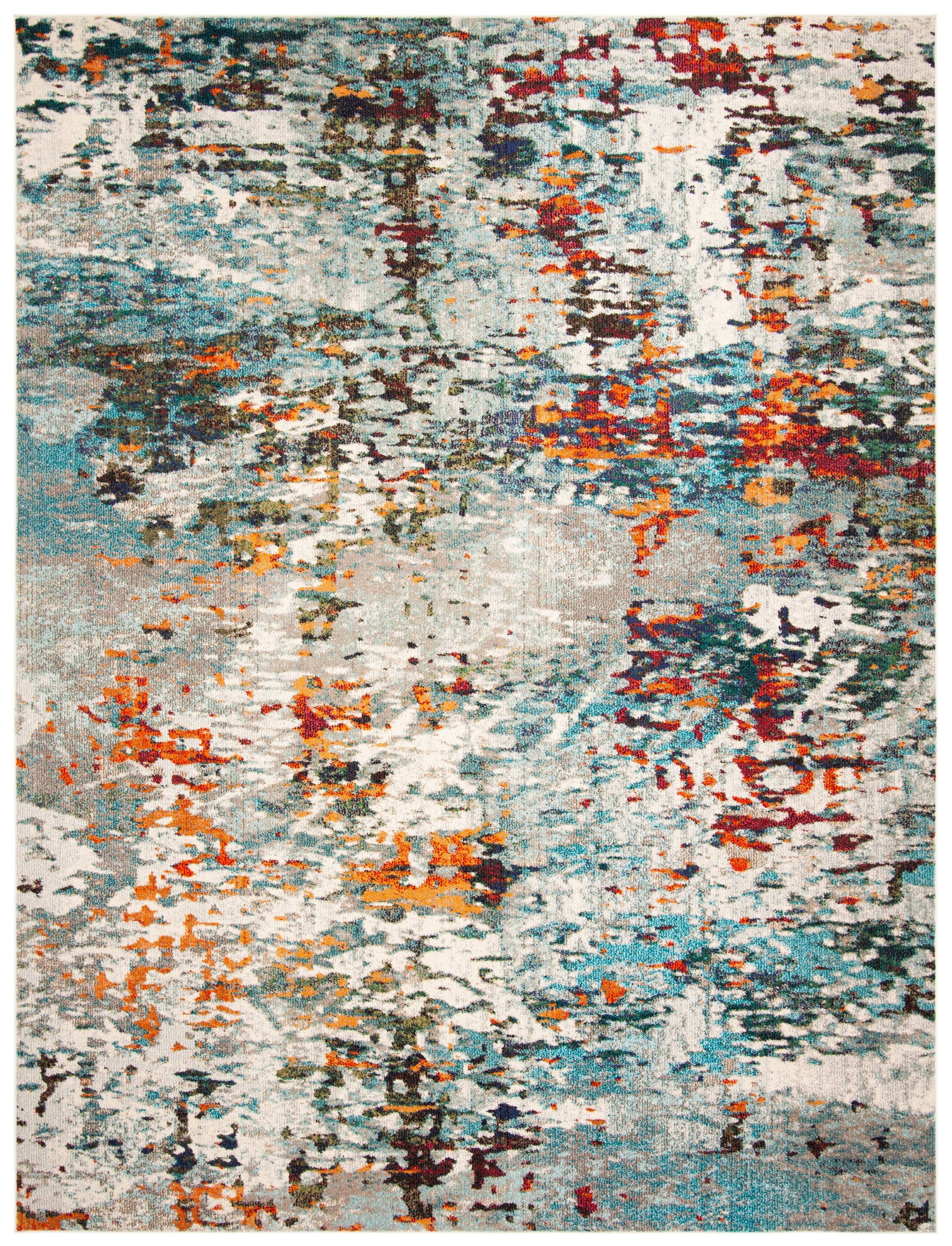 Safavieh Madison Collection MAD471F Grey / Blue Rug - 10' Square