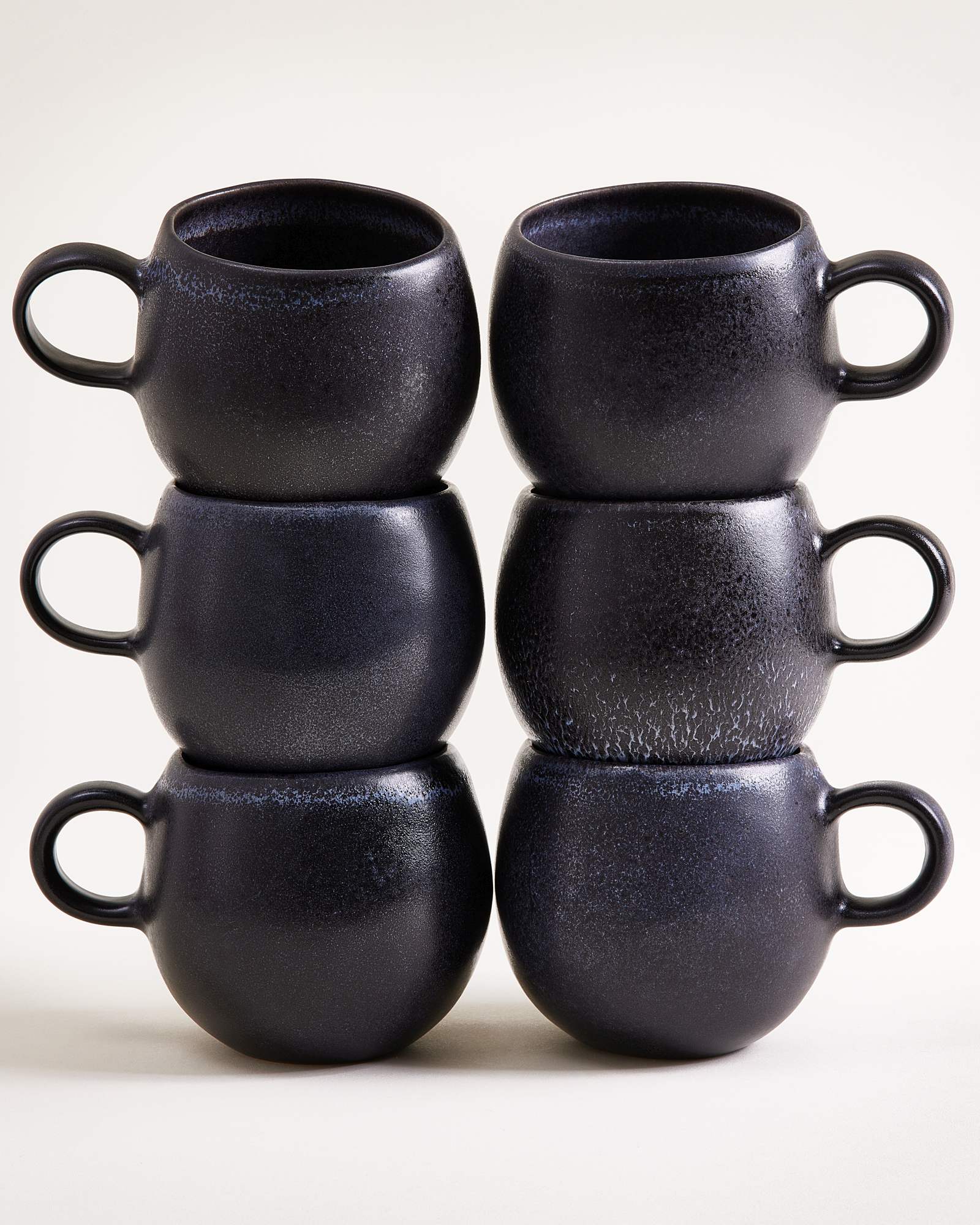 TURMALINA - LARGE MUG BLACK SET OF 6