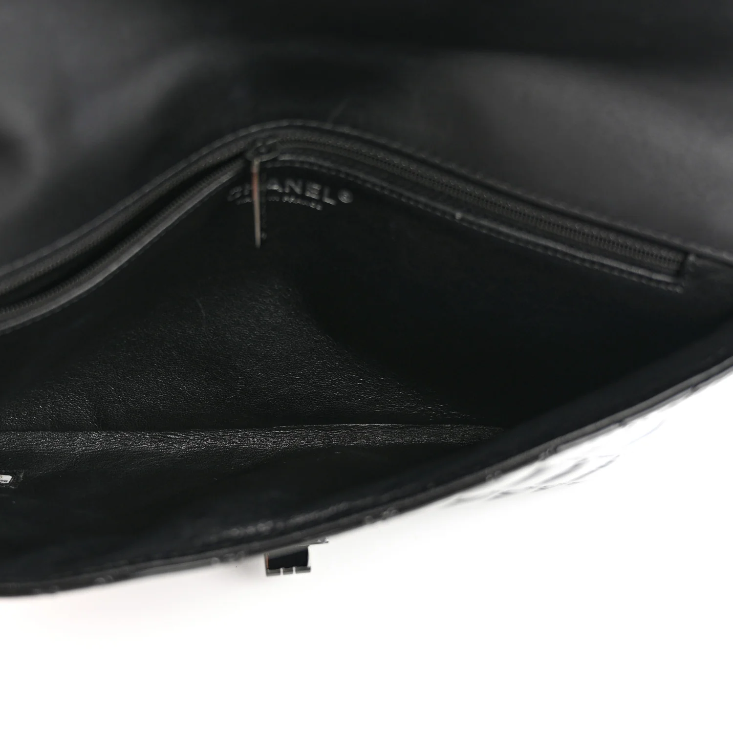 Patent Calfskin Quilted Reissue 2.55 Clutch So Black