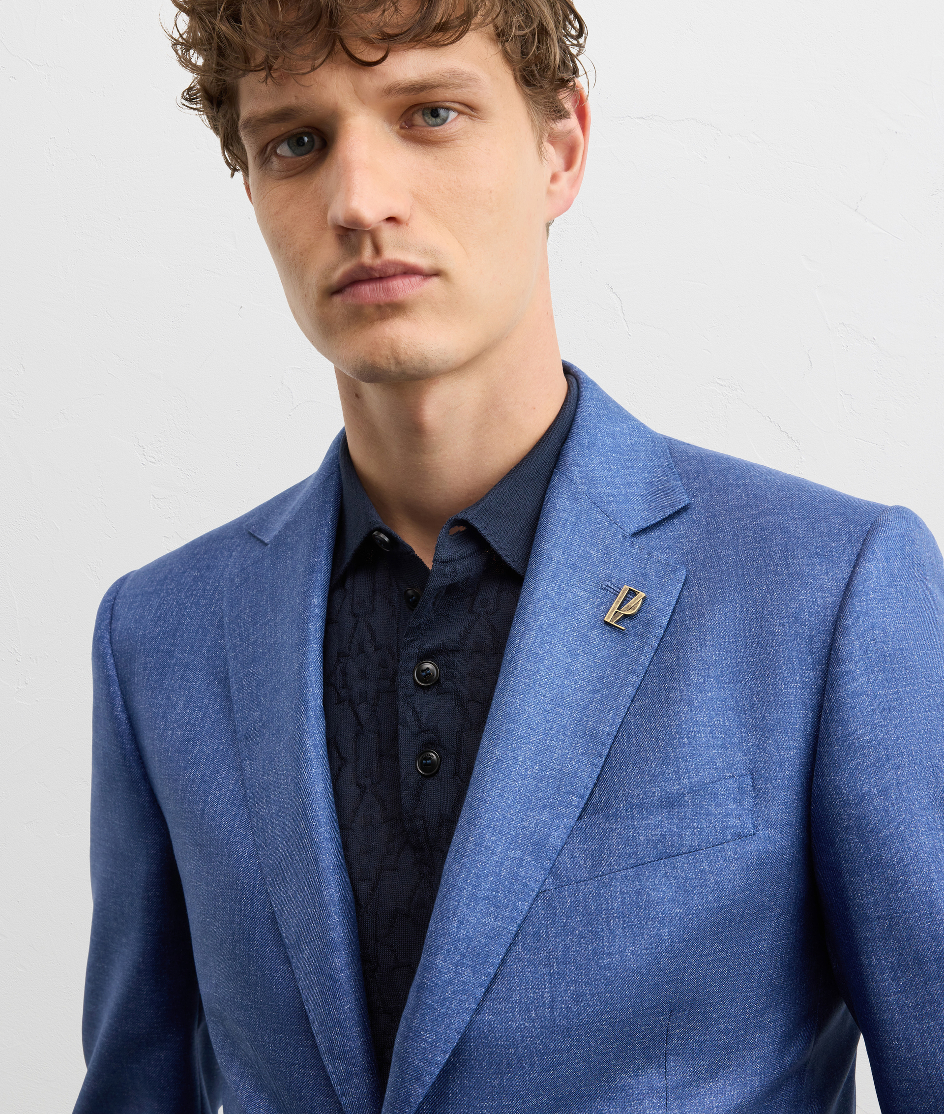 PURE BLUE SILK VICENZA LINE HALF LINED JACKET
