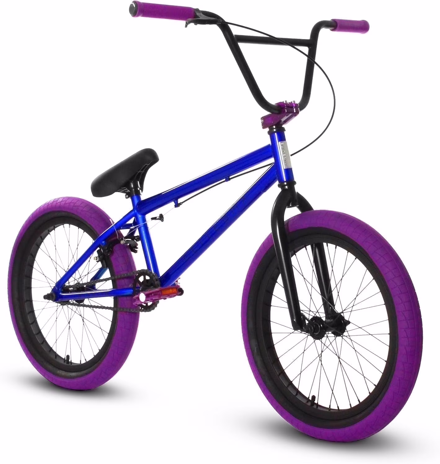 Elite BMX Bicycle 20 Freestyle Bike - Stealth Blue Purple Ideal for Ages 7 to 18 Years