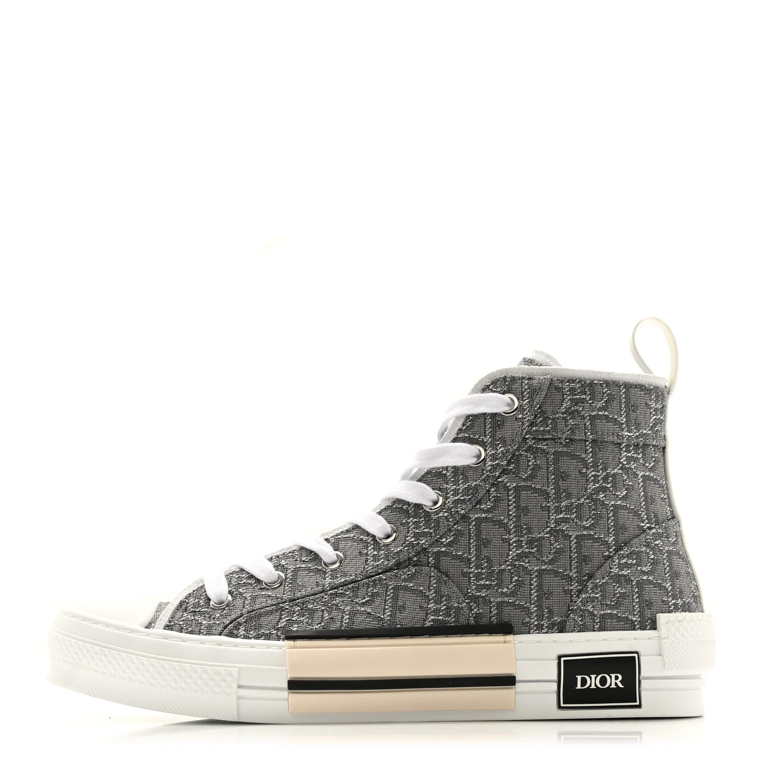 Metallic Oblique Jacquard Mens B23 High Top Sneakers 42 Grey