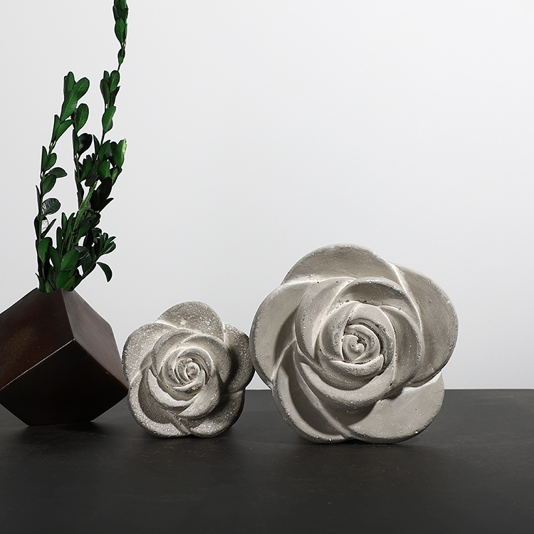 Cement Artificial Flower Shape Modern Gift Item Home Decoration Accessories for Indoor Outdoor