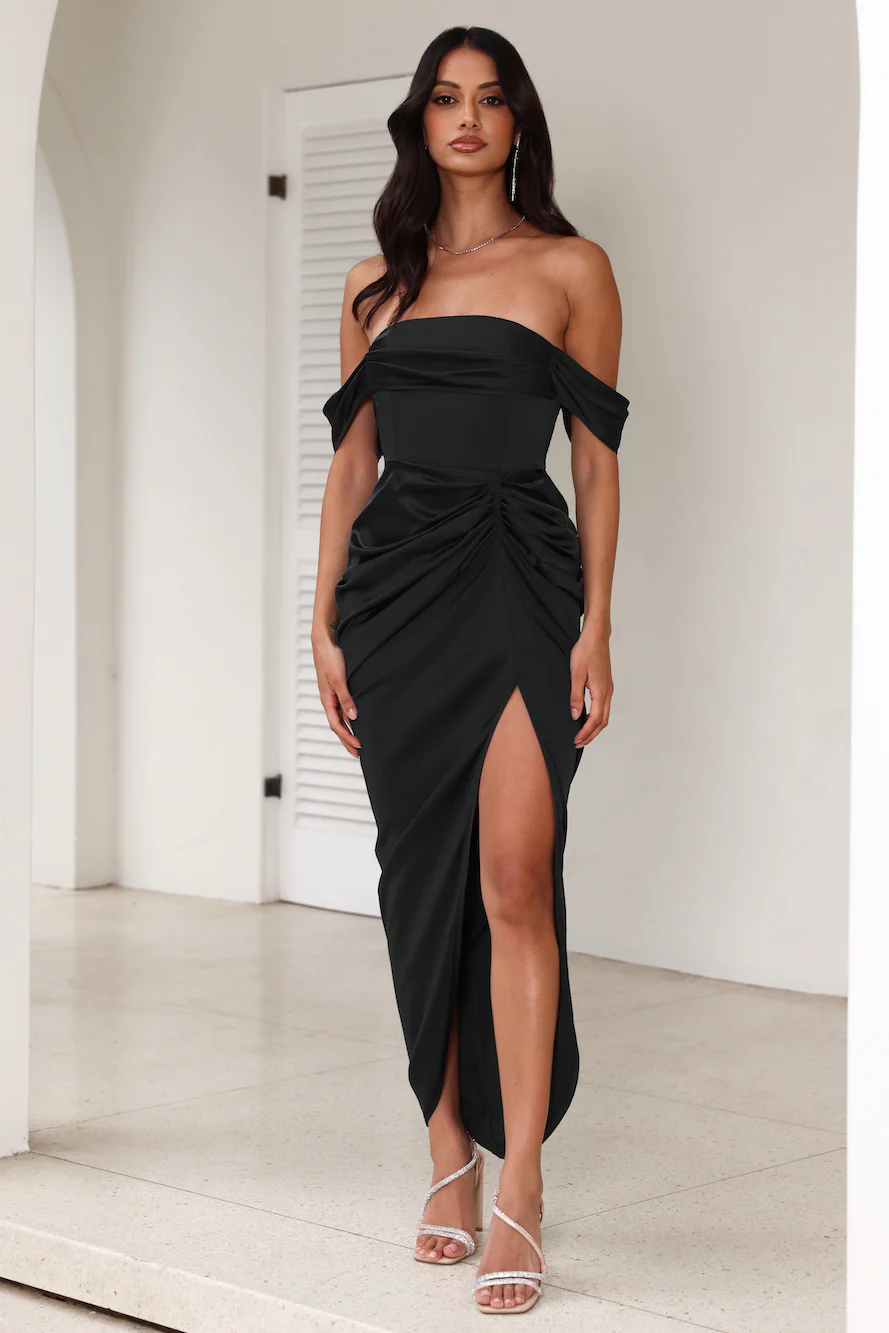 DEAR EMILIA Be Seen Midi Dress Black