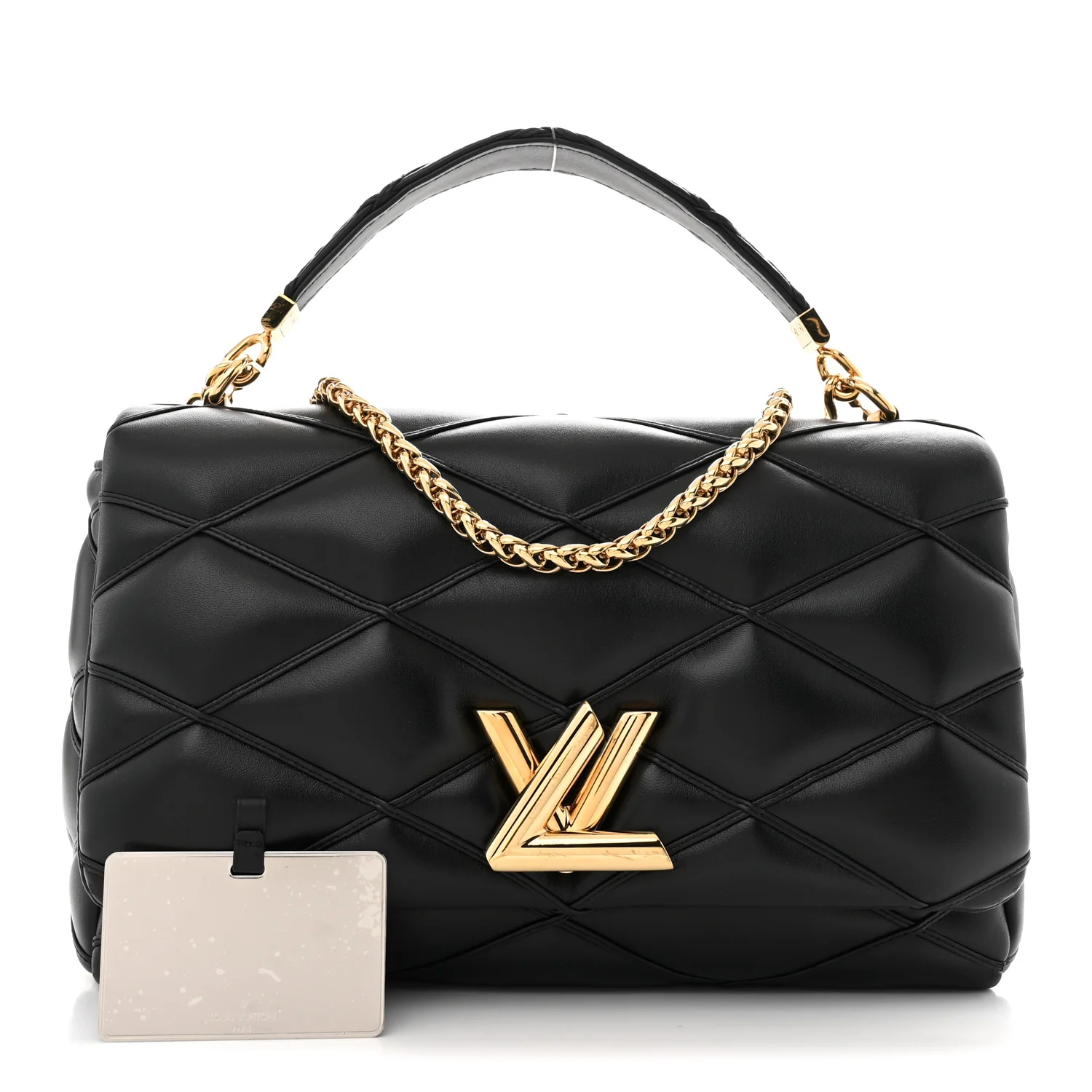 Lambskin Malletage Top Handle GO-14 GM Black