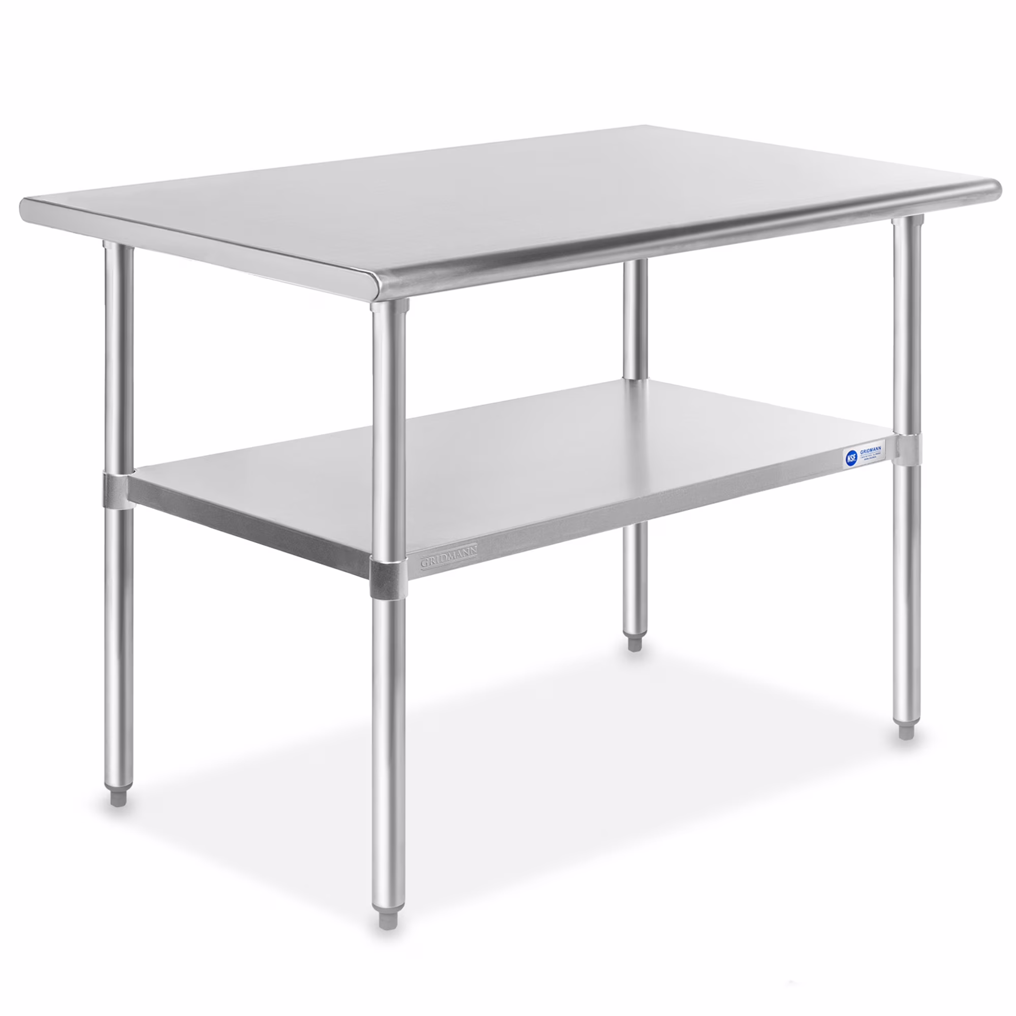 GRIDMANN 48 x 30 in Stainless Steel Table W/ Undershelf, NSF Commercial Kitchen Work & Prep Table