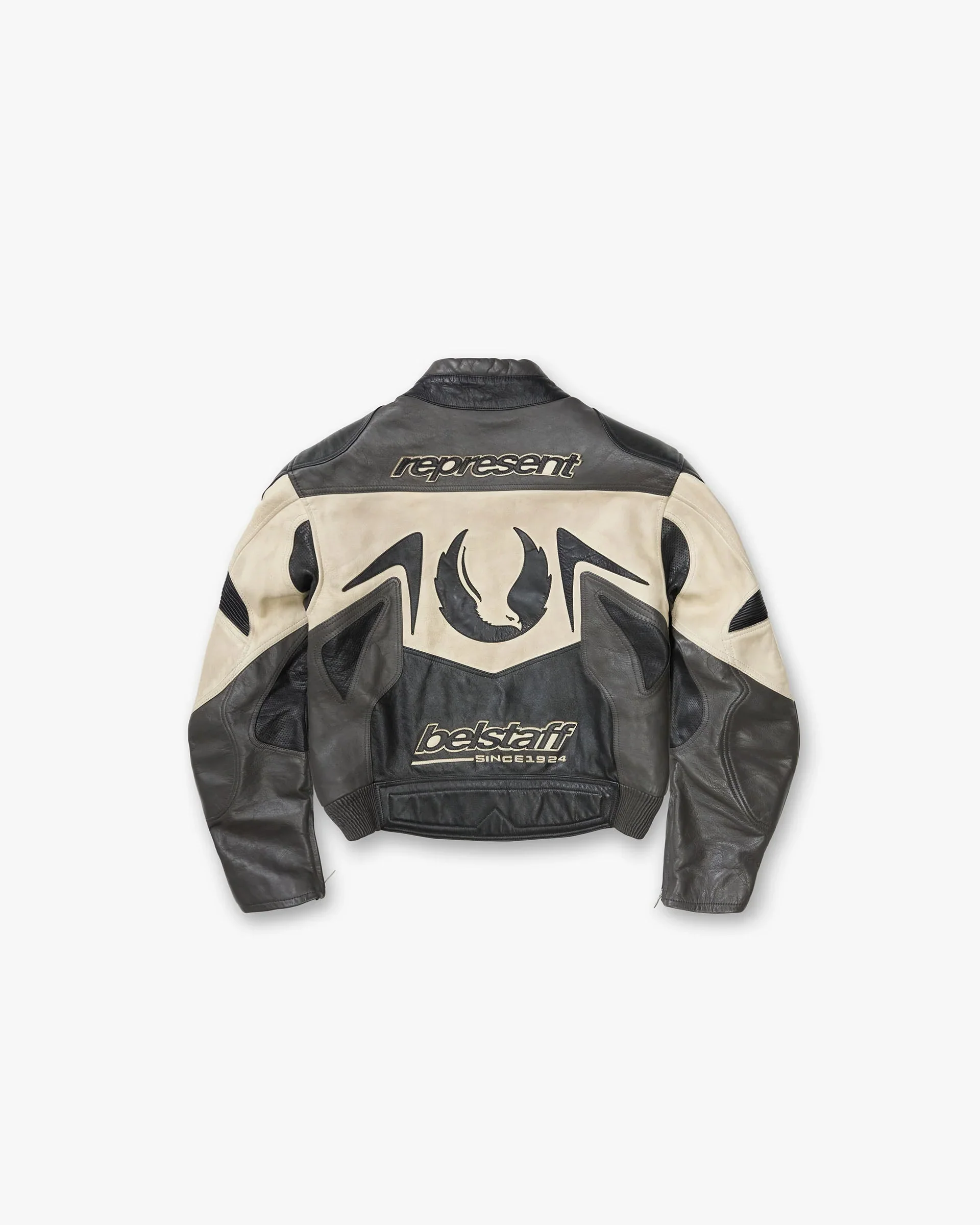 Represent X Belstaff Leather Race Jacket - Black