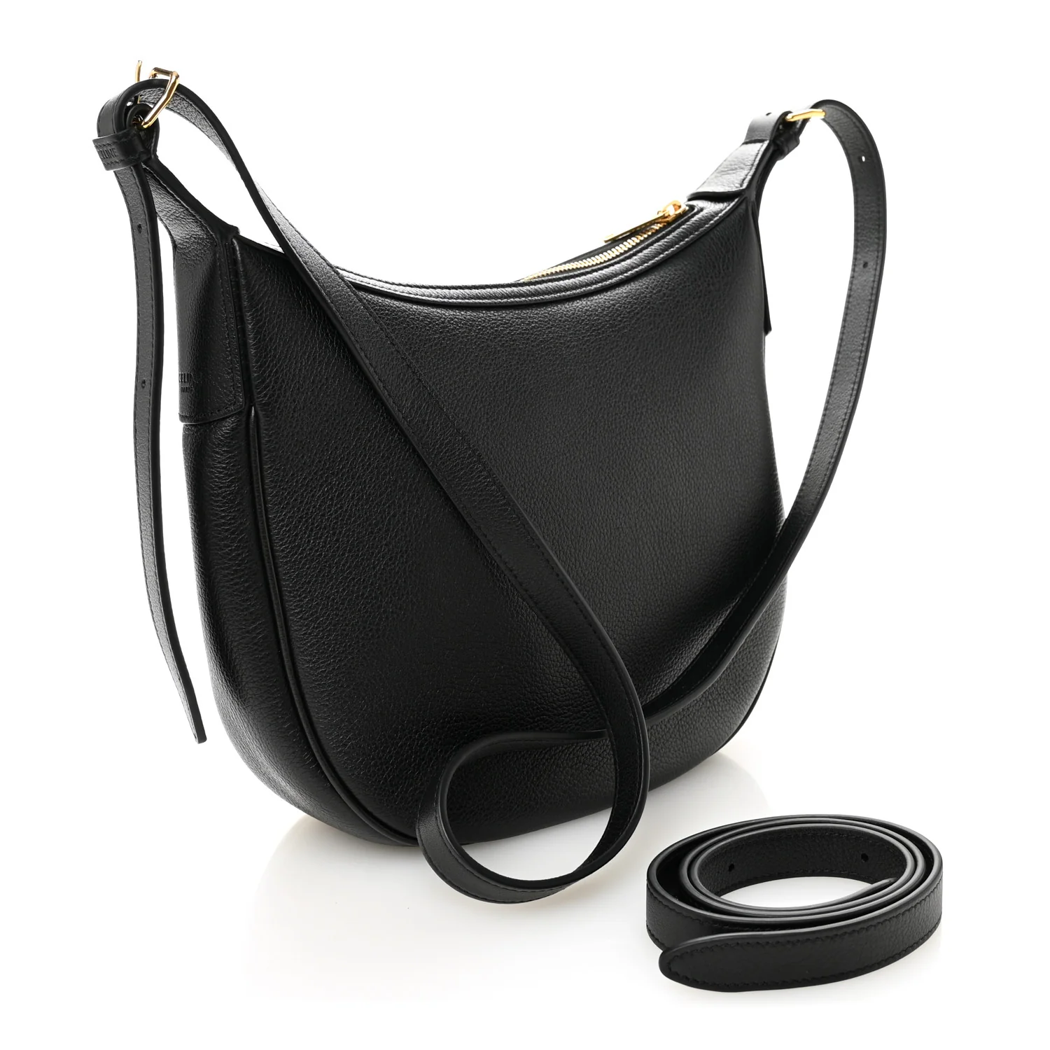 Supple Calfskin Cuir Triomphe Small Heloise Shoulder Bag Black