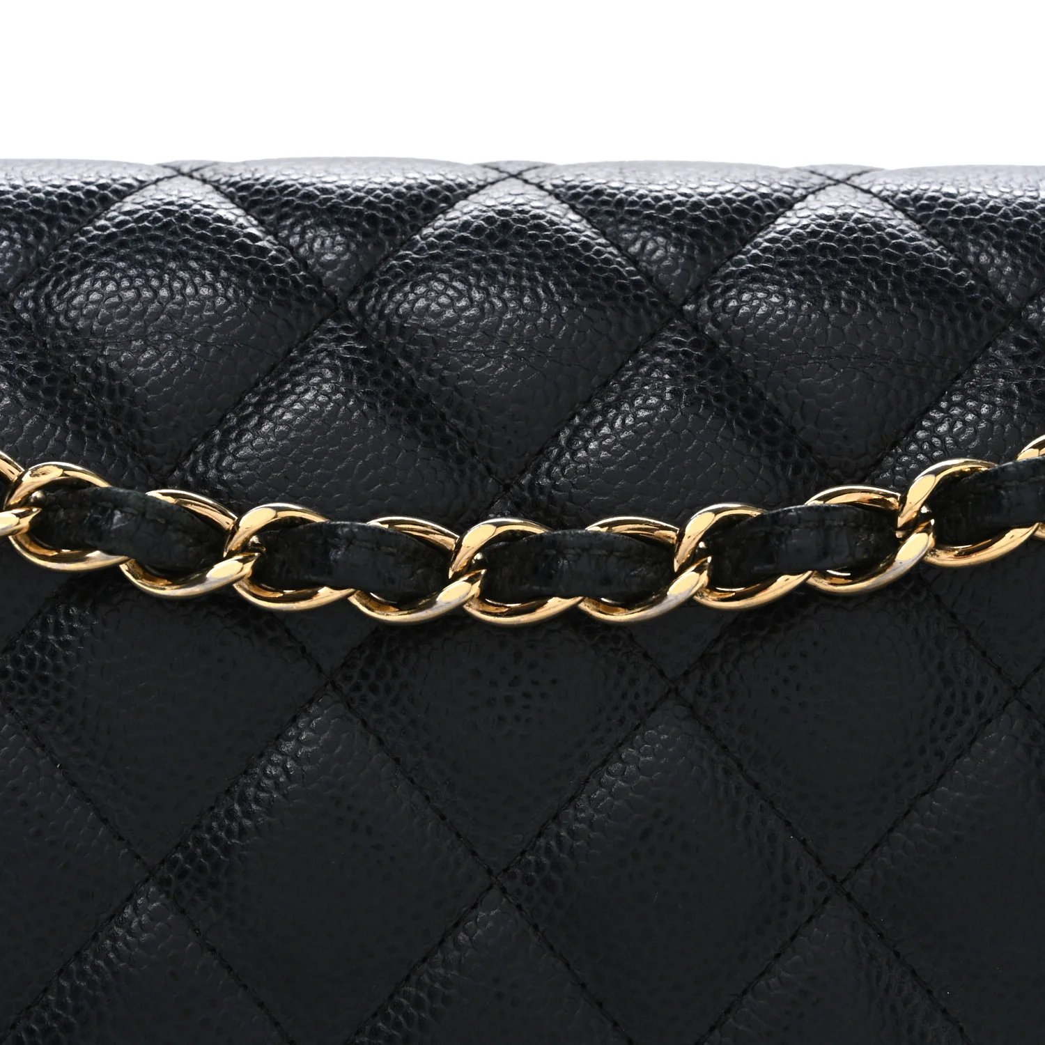 Caviar Quilted Jumbo Double Flap Black