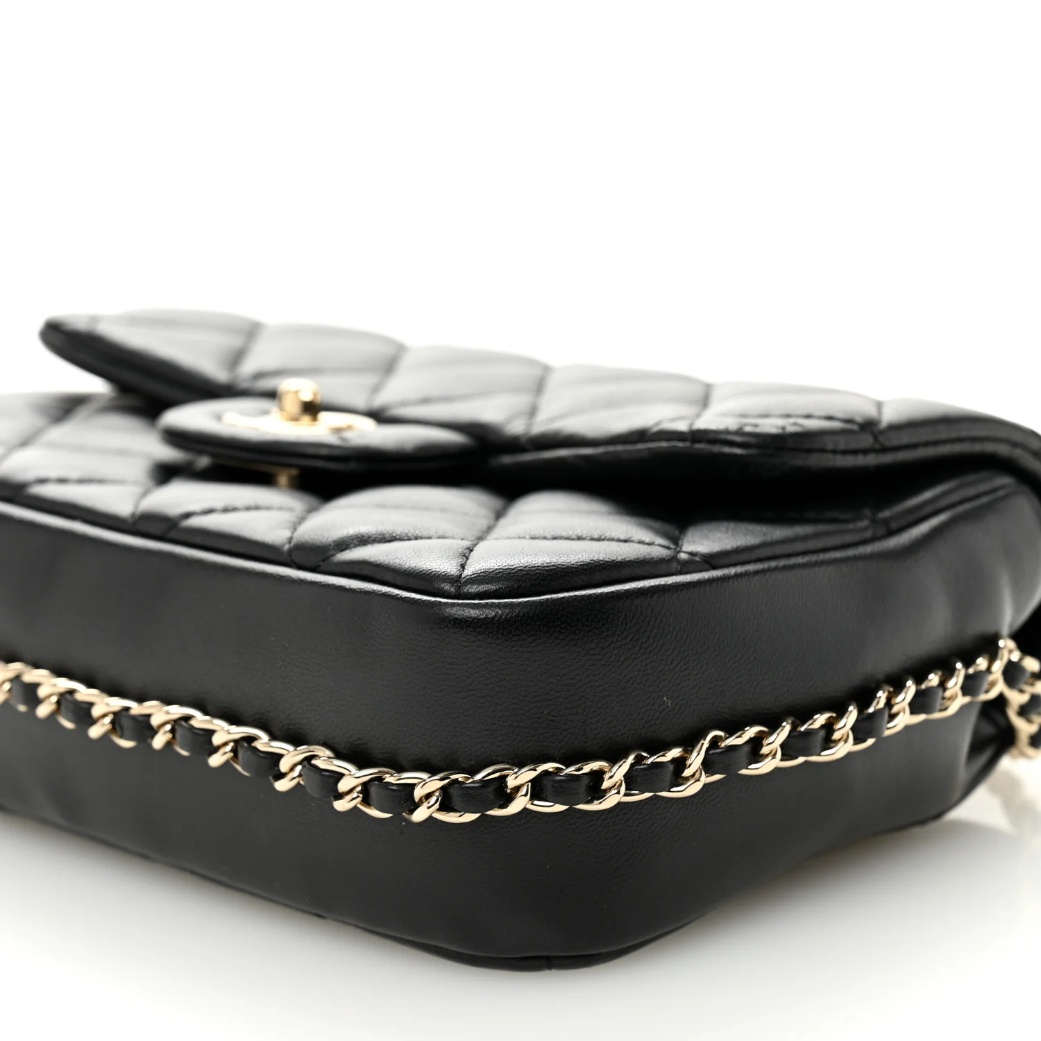 Lambskin Quilted Small My Precious Flap Black