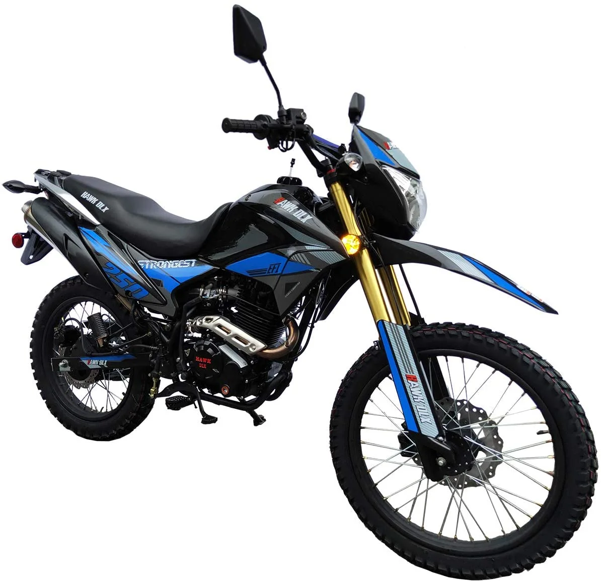 Hawk DLX 250 EFI Fuel Injection 250cc Endure Dirtbike Motorcycle Enduro Bike Hawk Deluxe 5 SPEED Dual Sports Street Bike Motorcycle (Black color) - Image 6